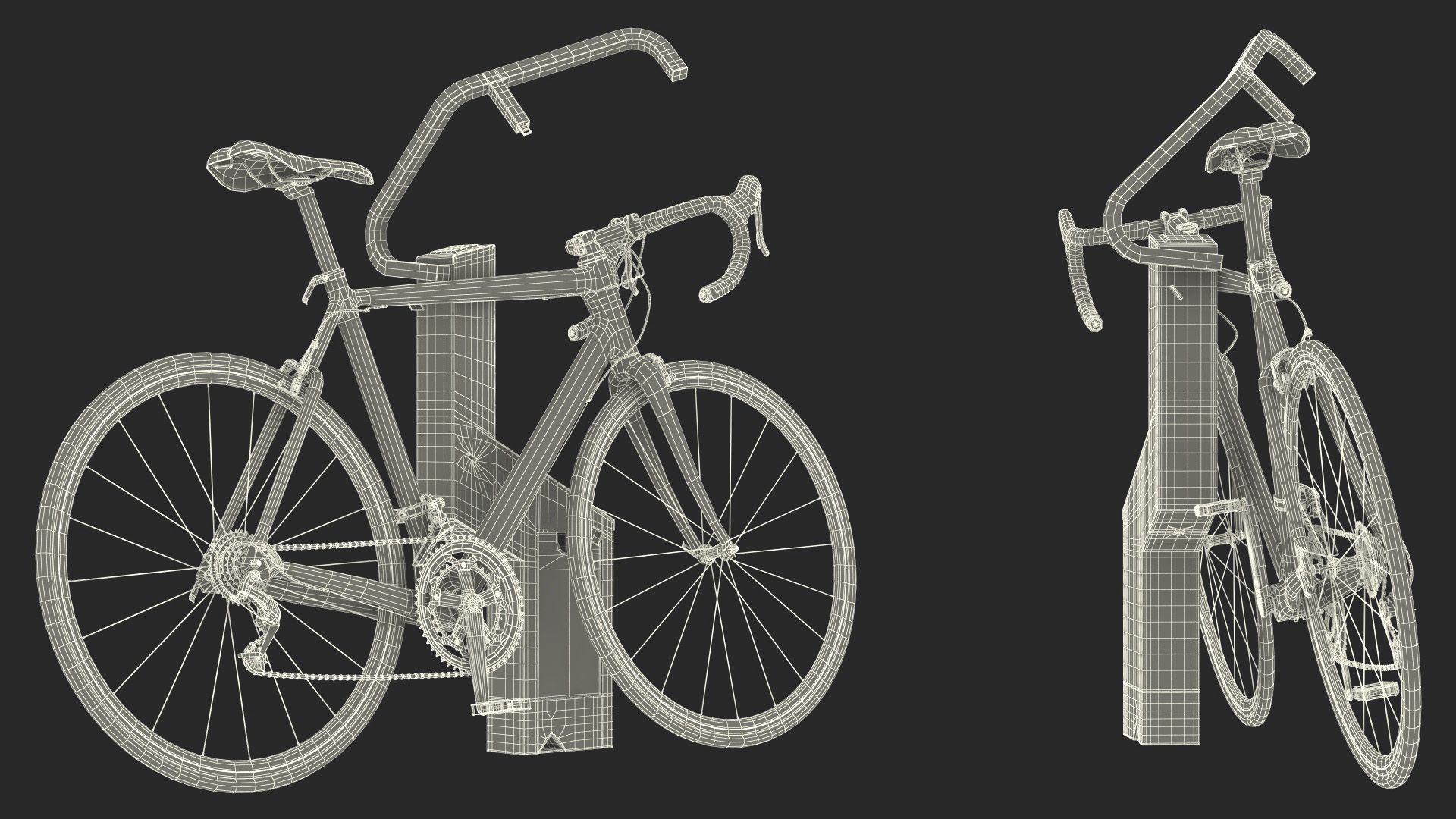 3D Road Bike Near Opened Bikeep Parking