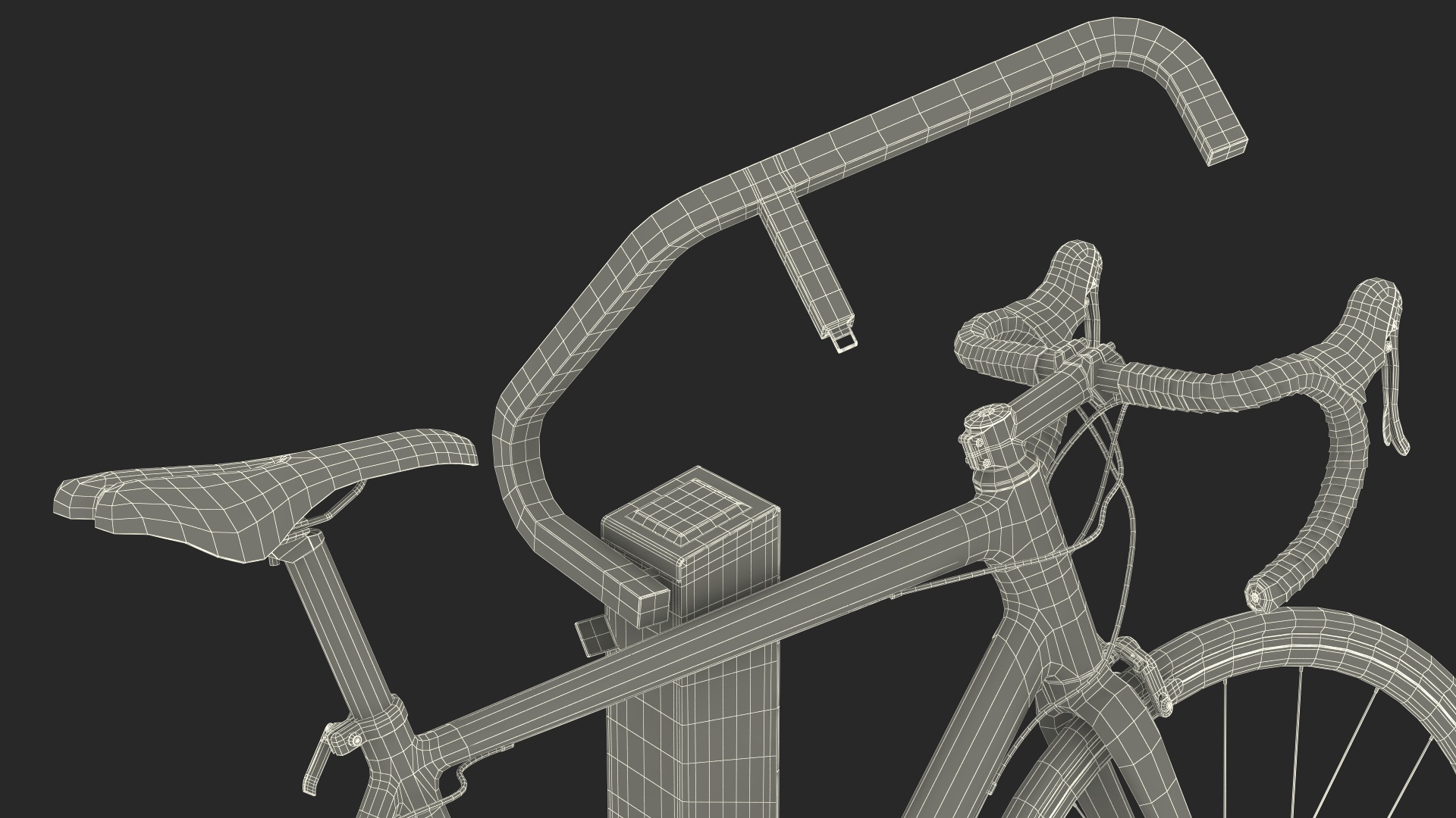 3D Road Bike Near Opened Bikeep Parking