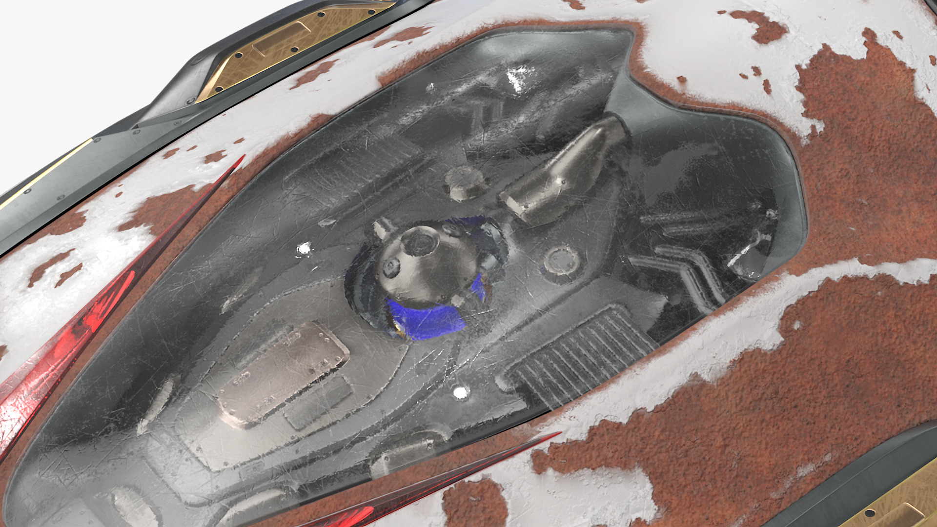 Futuristic Rusted Hover Car 3D