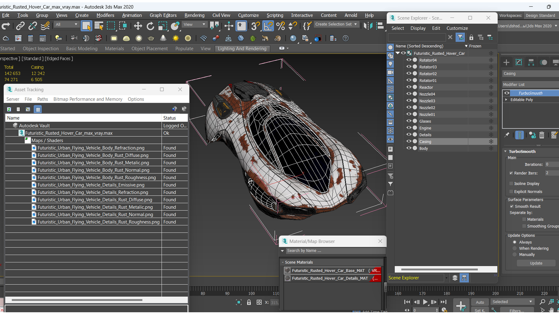 Futuristic Rusted Hover Car 3D