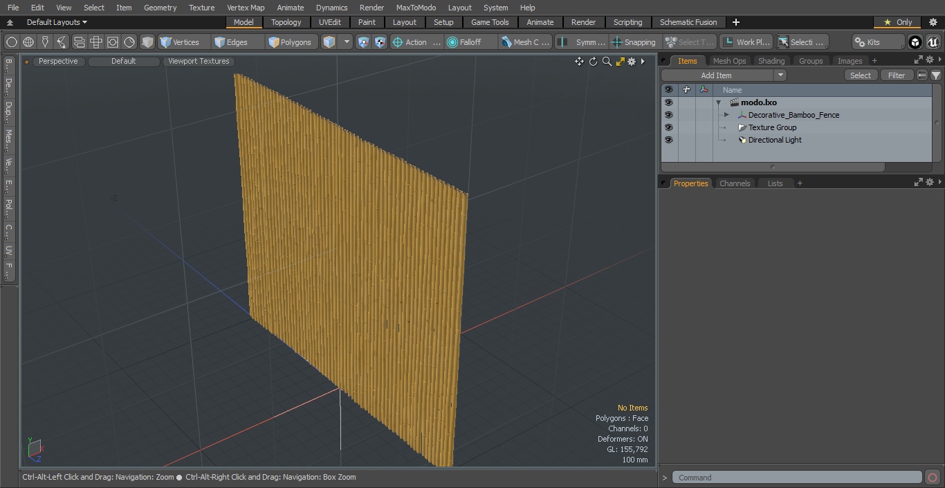 3D Decorative Bamboo Fence model