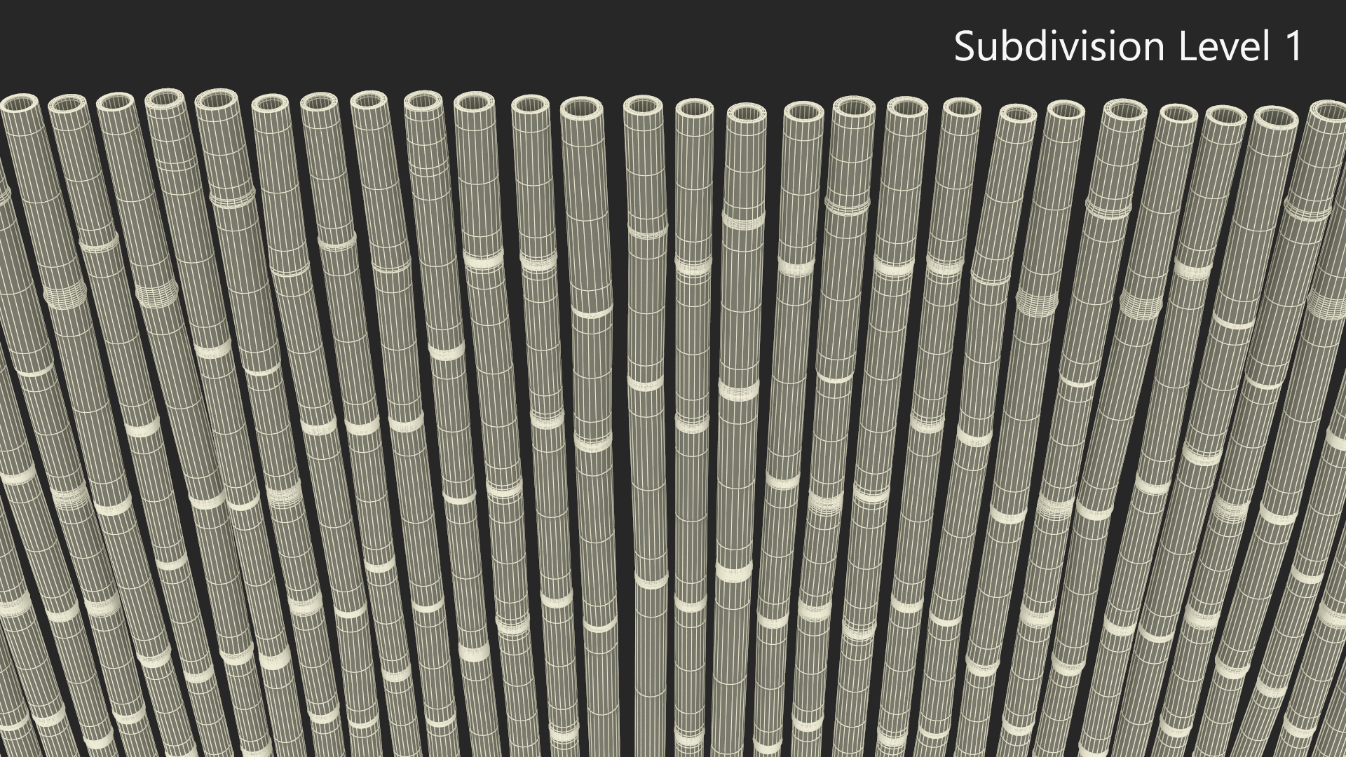 3D Decorative Bamboo Fence model