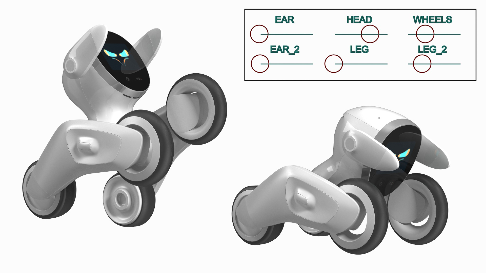 3D model Loona Smart Petbot Robot Toy Rigged