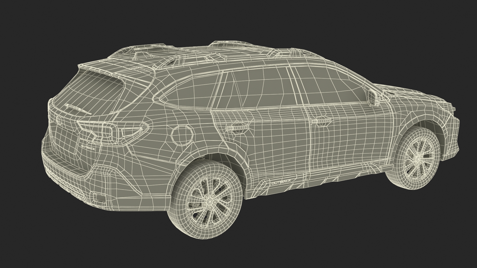 Subaru Outback 2025 Green Dirty Simplified 3D