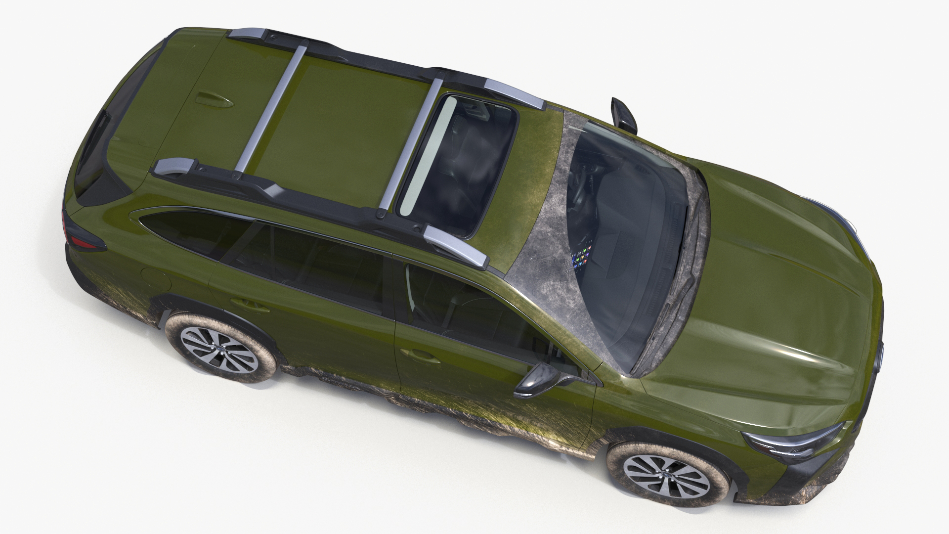 Subaru Outback 2025 Green Dirty Simplified 3D