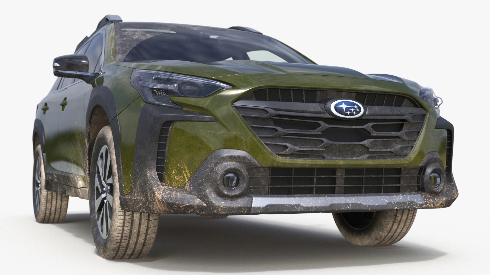 Subaru Outback 2025 Green Dirty Simplified 3D