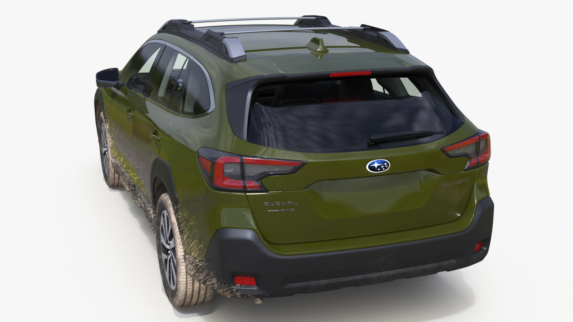 Subaru Outback 2025 Green Dirty Simplified 3D