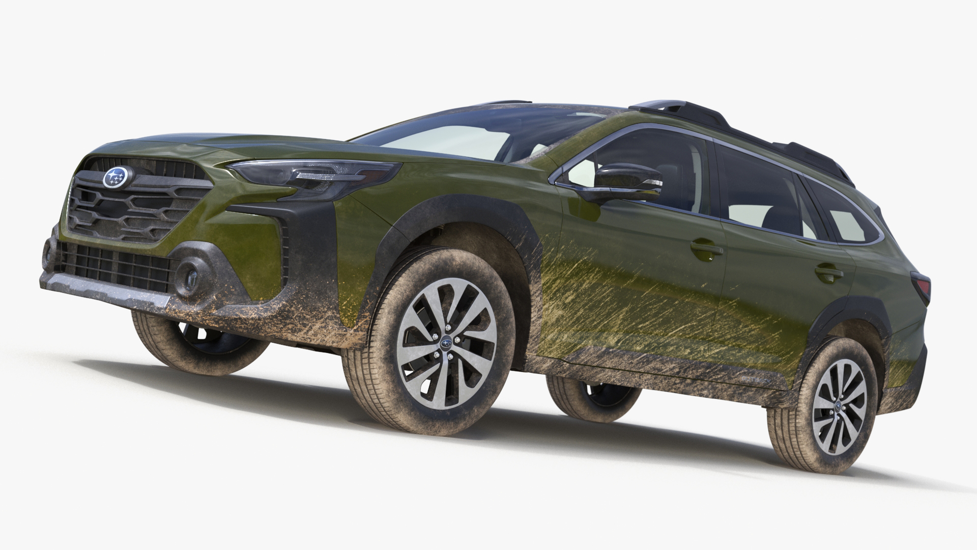 Subaru Outback 2025 Green Dirty Simplified 3D