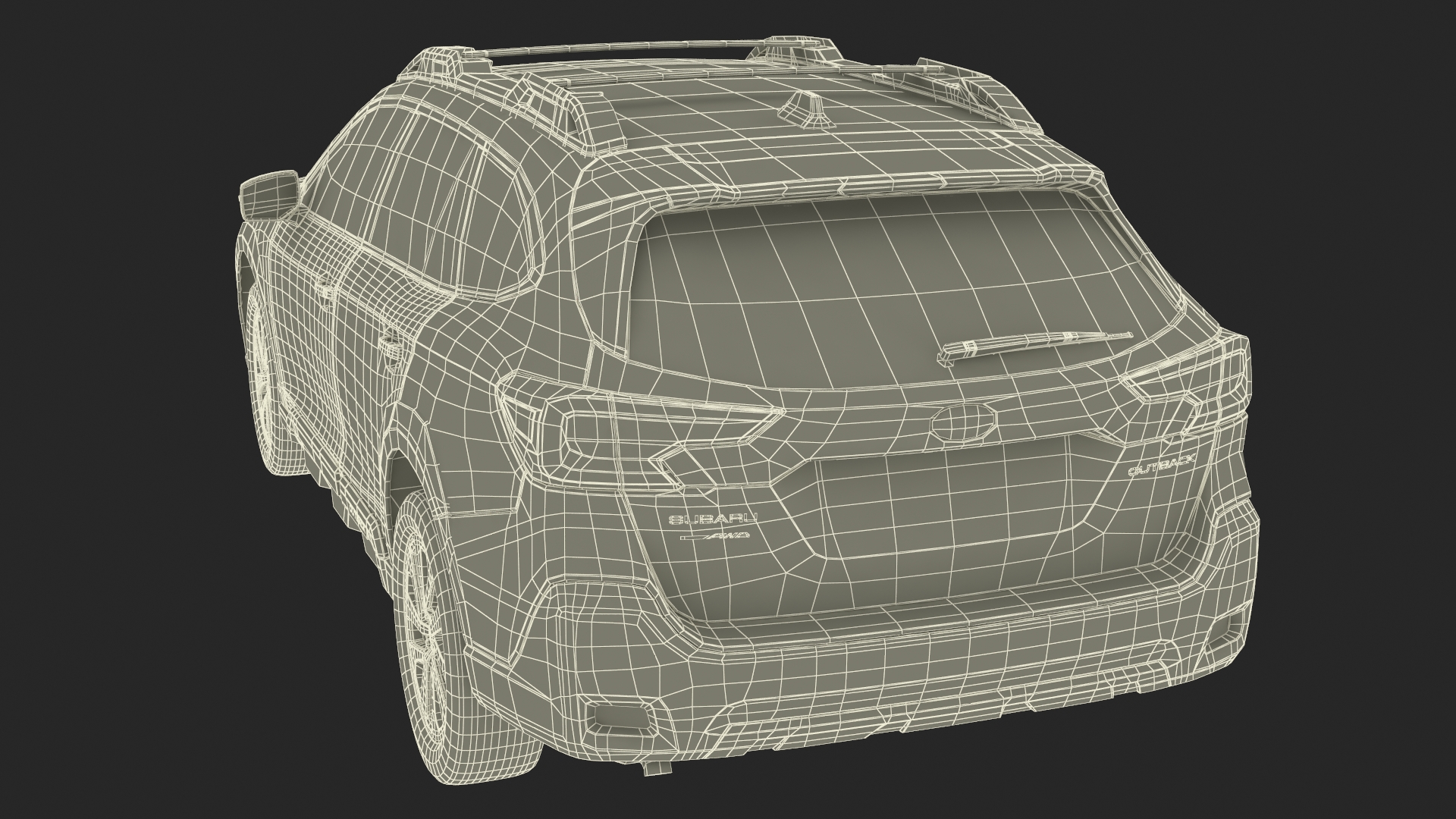 Subaru Outback 2025 Green Dirty Simplified 3D