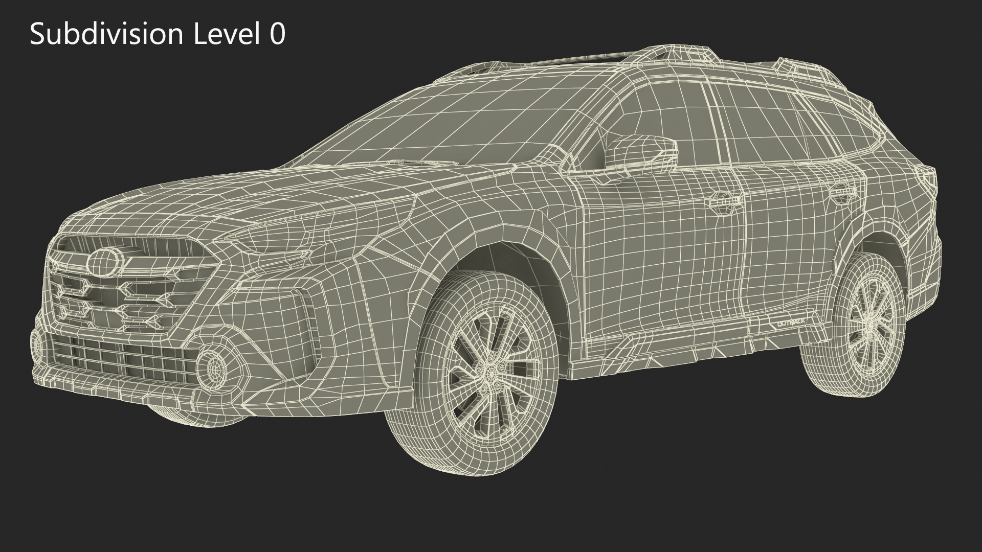 Subaru Outback 2025 Green Dirty Simplified 3D