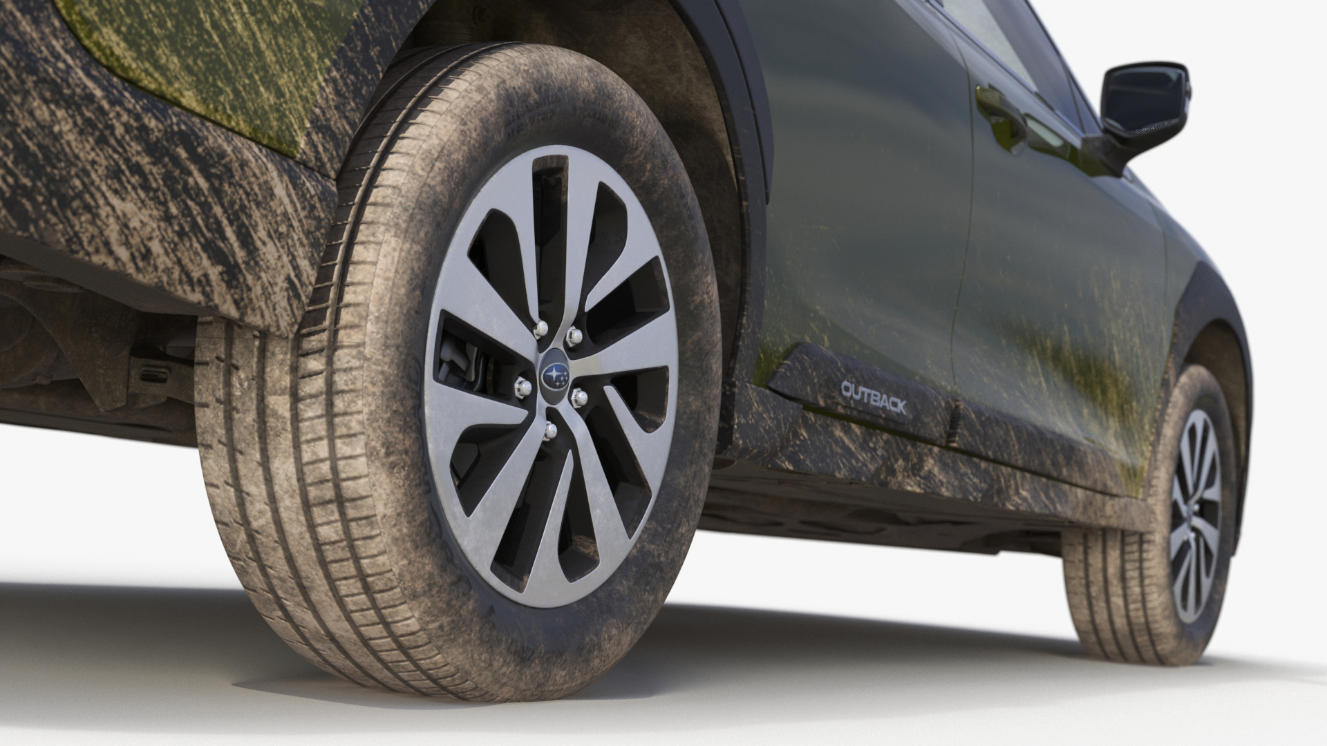 Subaru Outback 2025 Green Dirty Simplified 3D