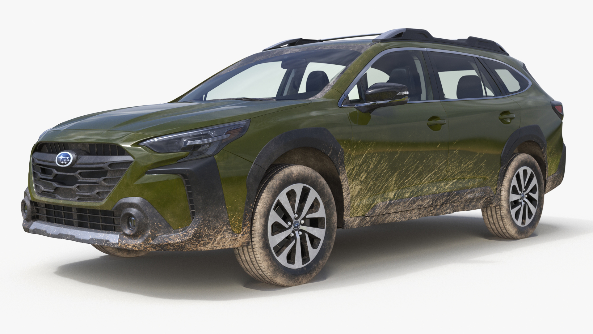 Subaru Outback 2025 Green Dirty Simplified 3D