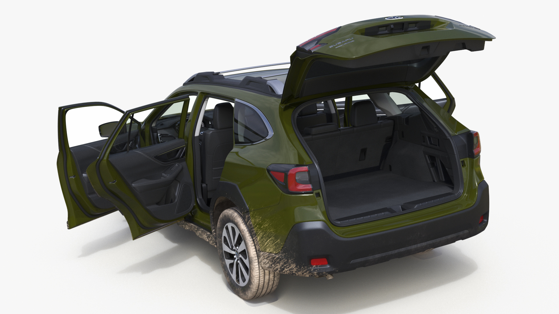 Subaru Outback 2025 Green Dirty Simplified 3D