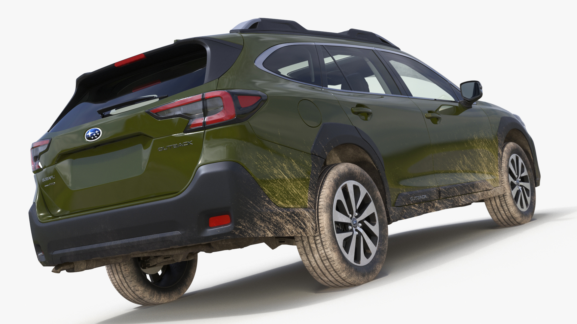 Subaru Outback 2025 Green Dirty Simplified 3D