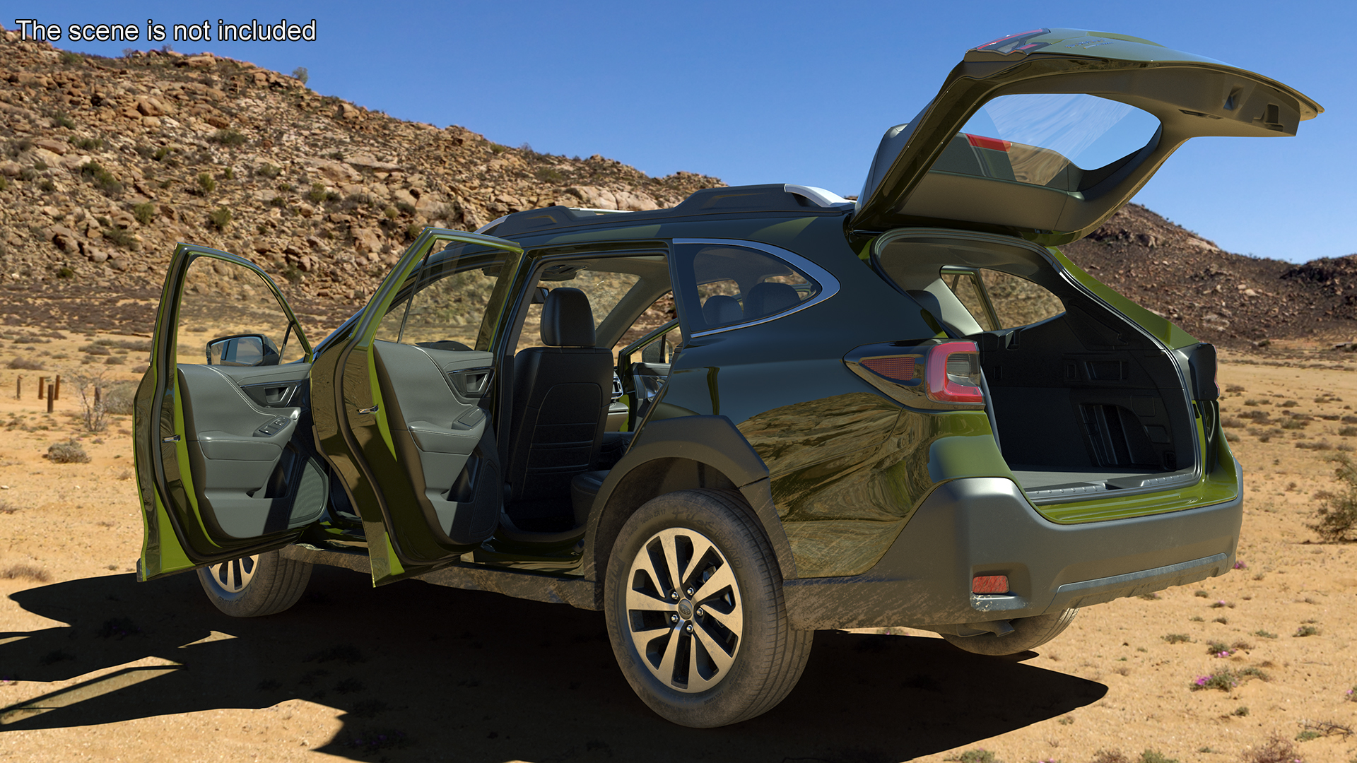 Subaru Outback 2025 Green Dirty Simplified 3D