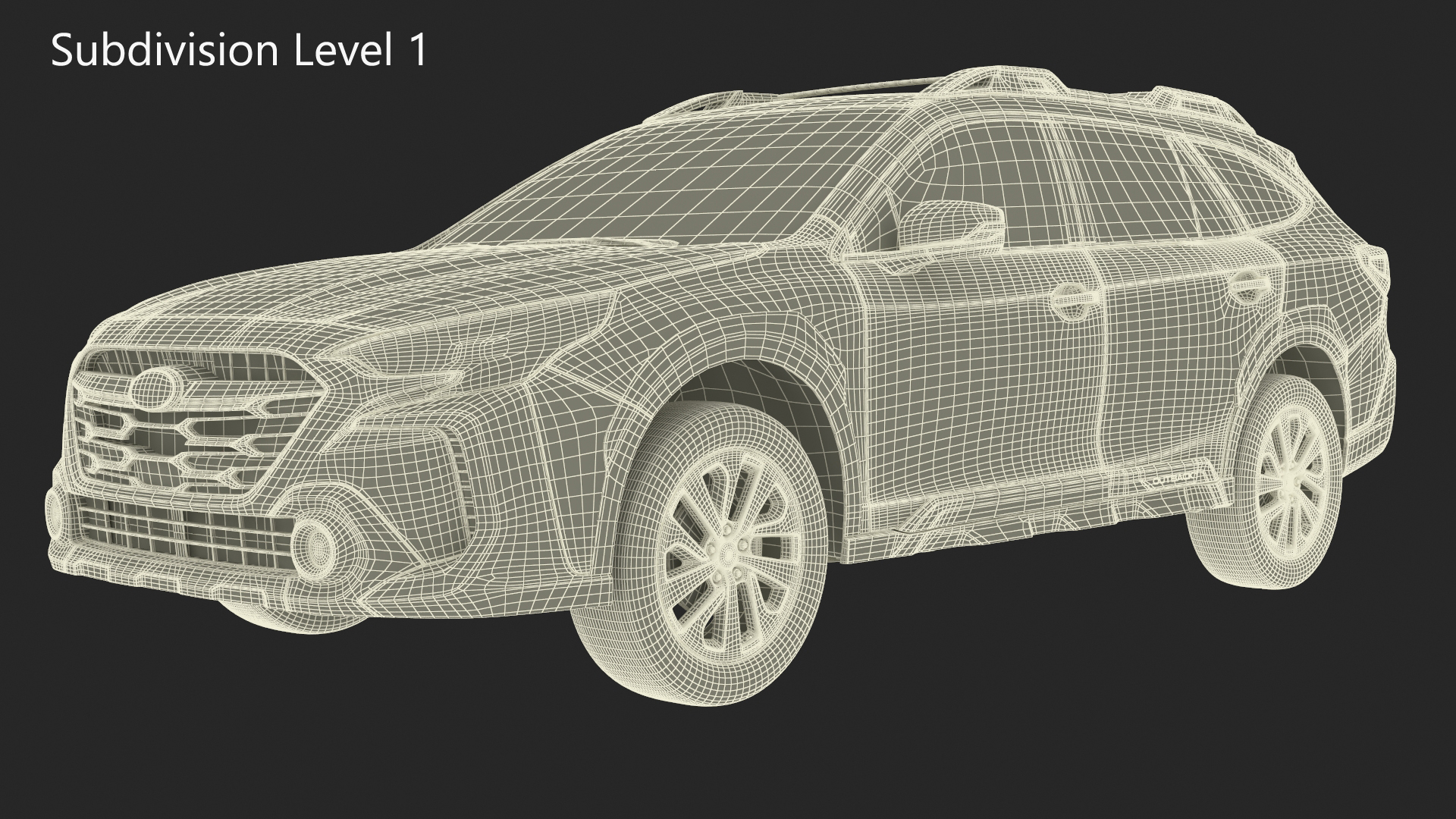 Subaru Outback 2025 Green Dirty Simplified 3D