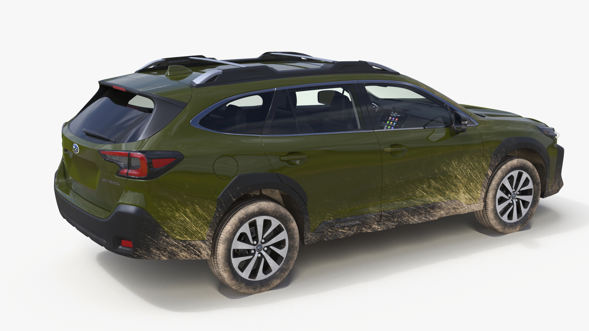 Subaru Outback 2025 Green Dirty Simplified 3D