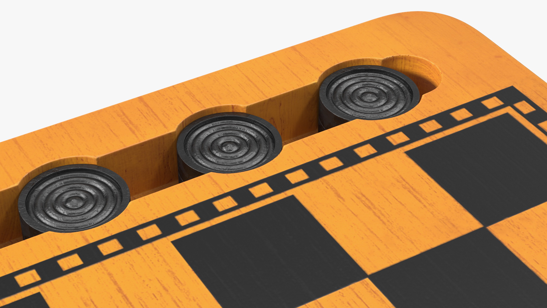 Wood Checkers Set 3D