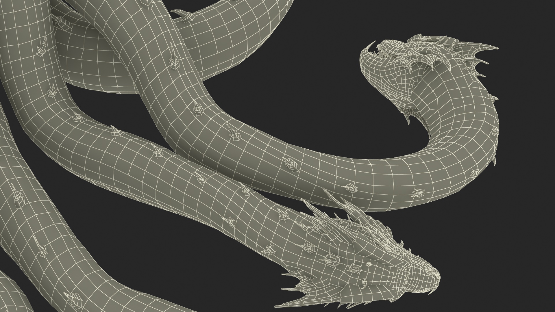 3D Hydra of Lerna Defeated Pose model