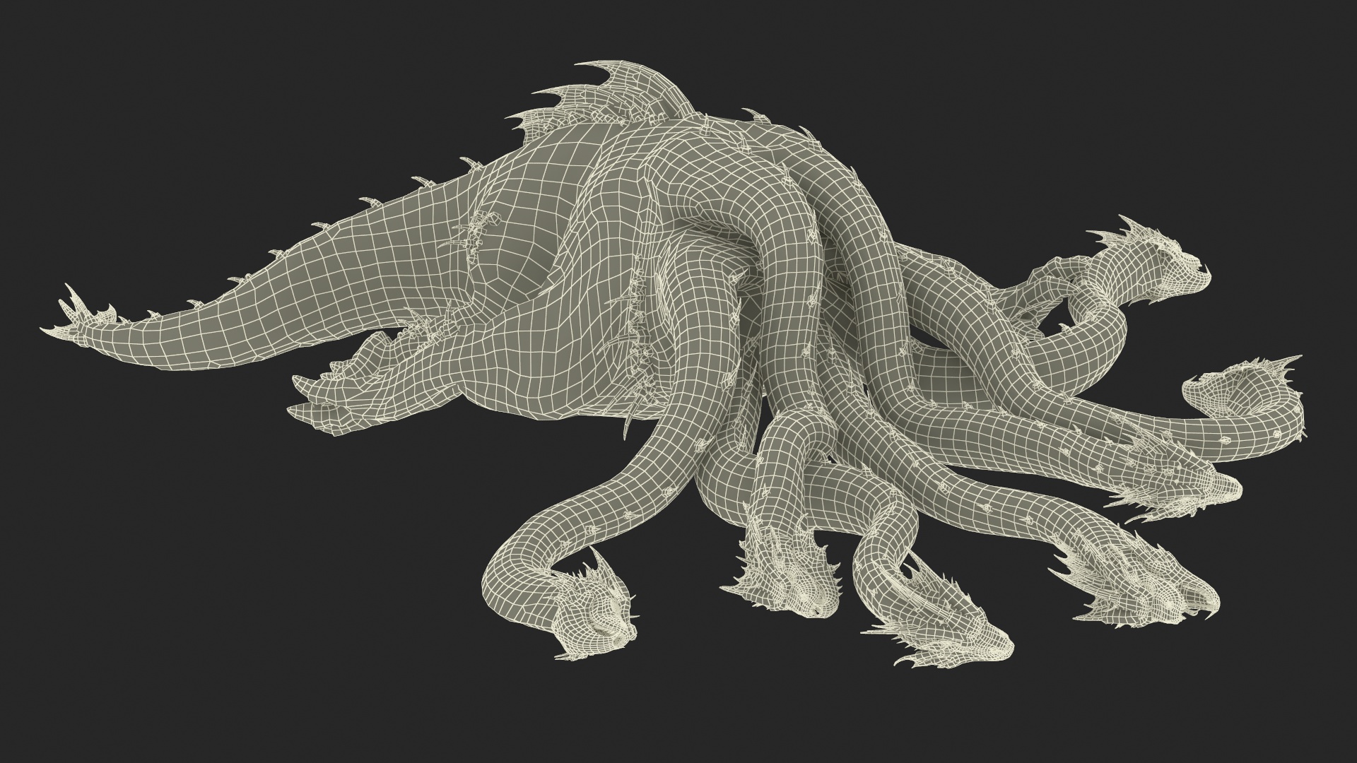 3D Hydra of Lerna Defeated Pose model