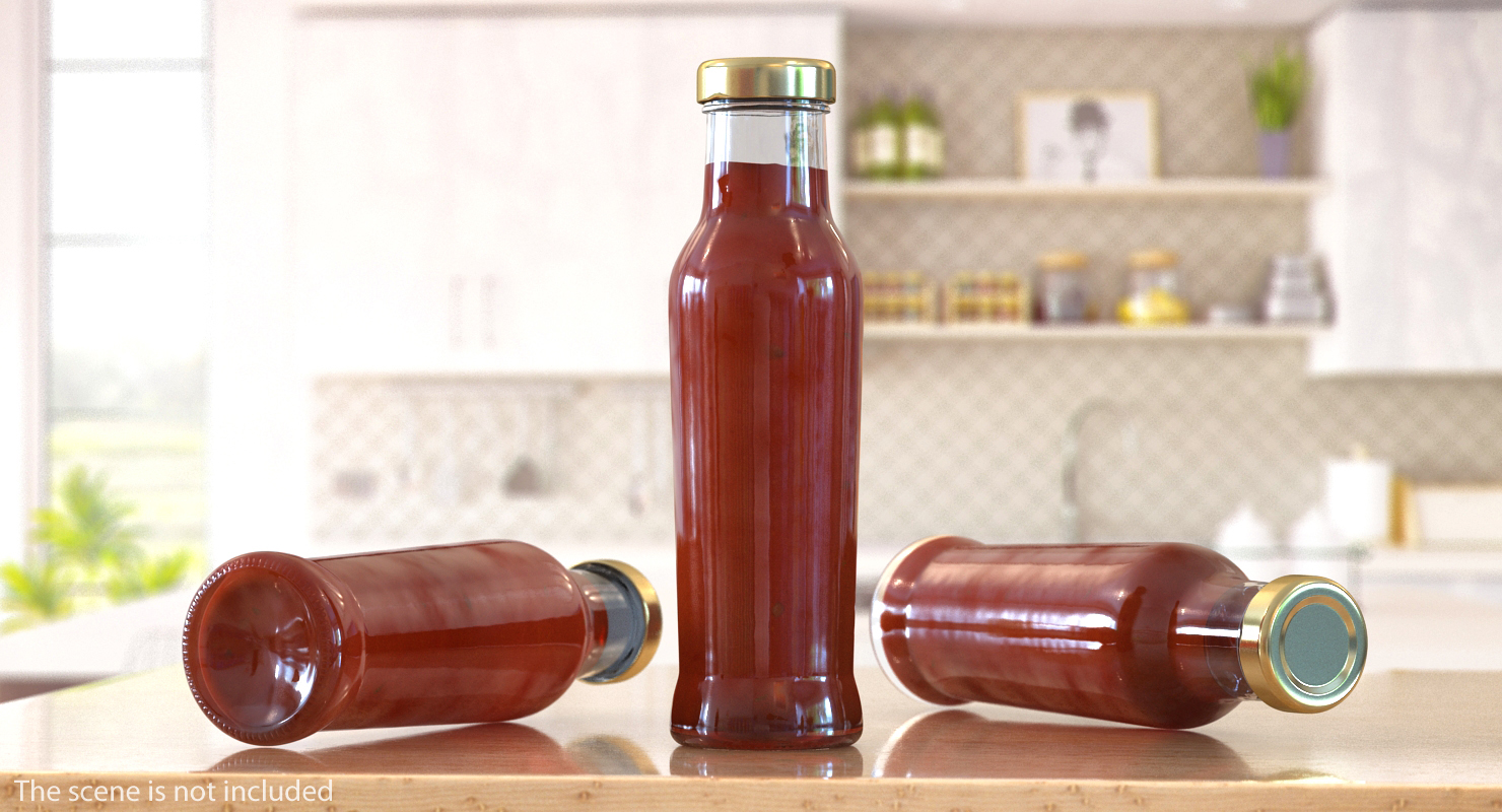 Barbecue Sauce Glass Bottle 3D