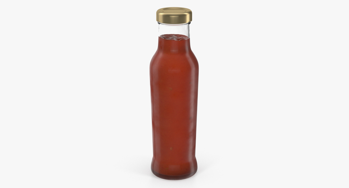 Barbecue Sauce Glass Bottle 3D