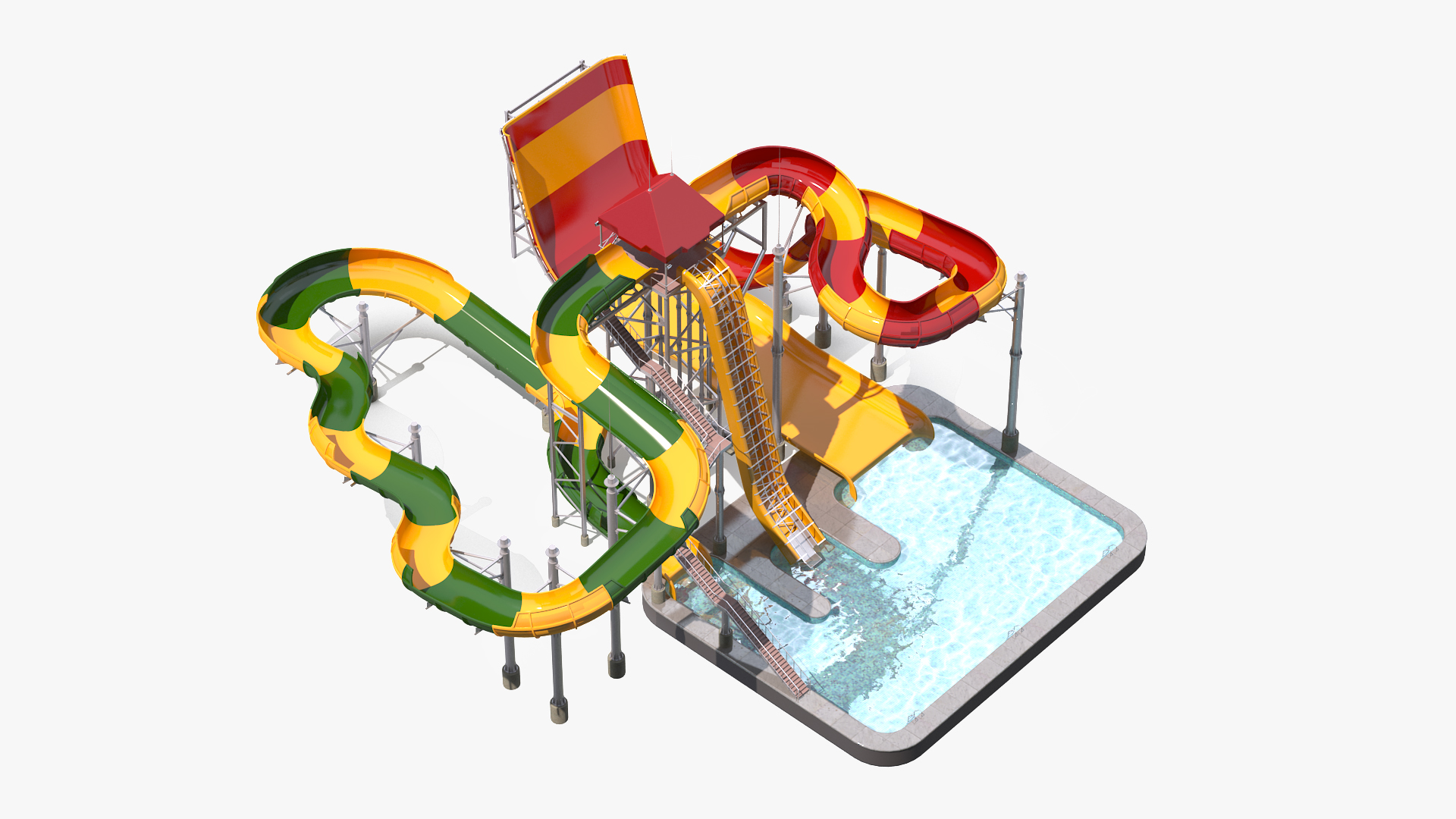 Family Raft Ride Waterslide 3D