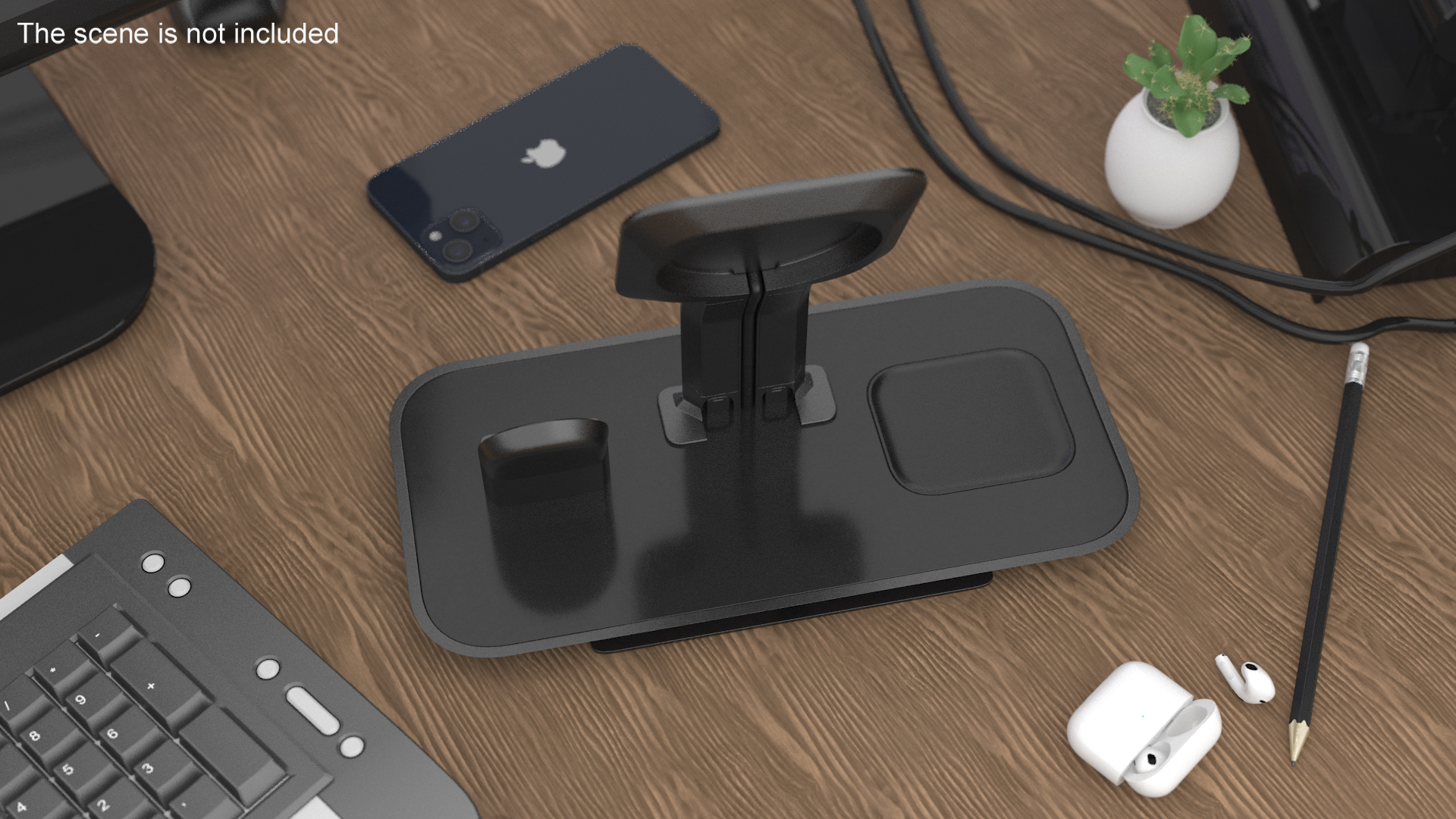 3D model Mophie 3-in-1 Stand for MagSafe Charger Black