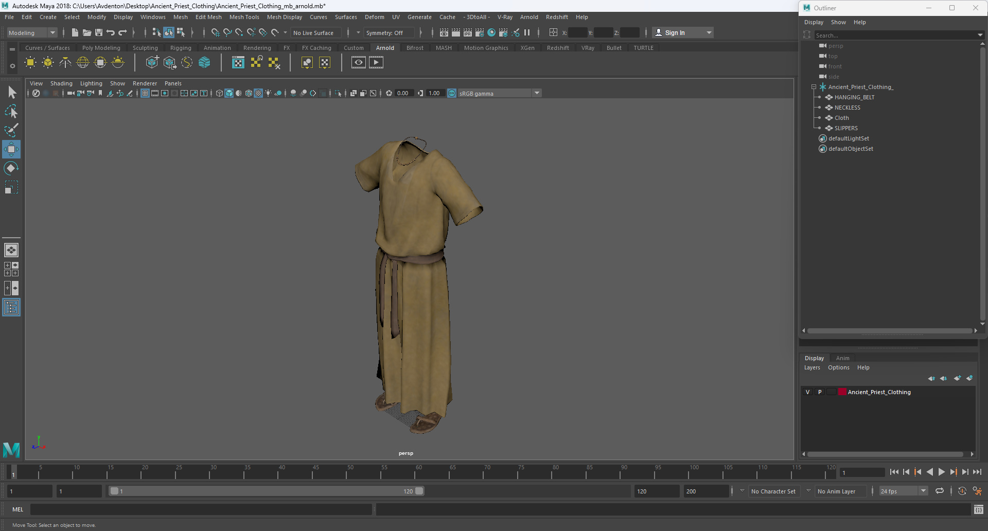 3D Ancient Priest Clothing model