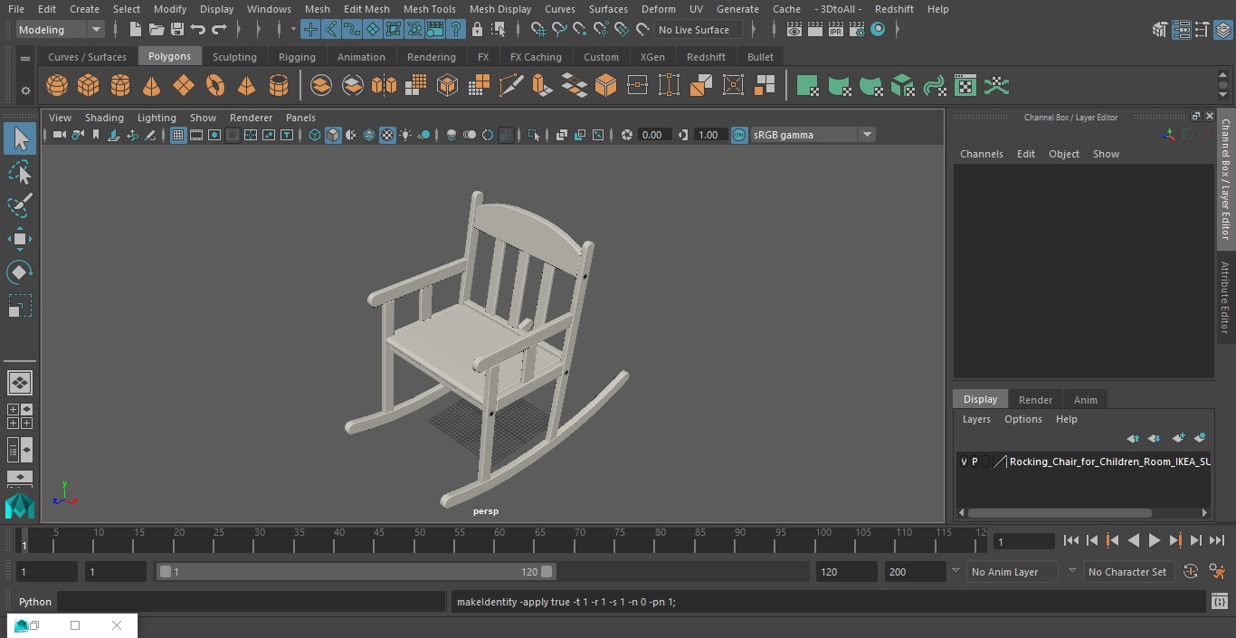 3D model Rocking Chair for Children Room IKEA SUNDVIK White