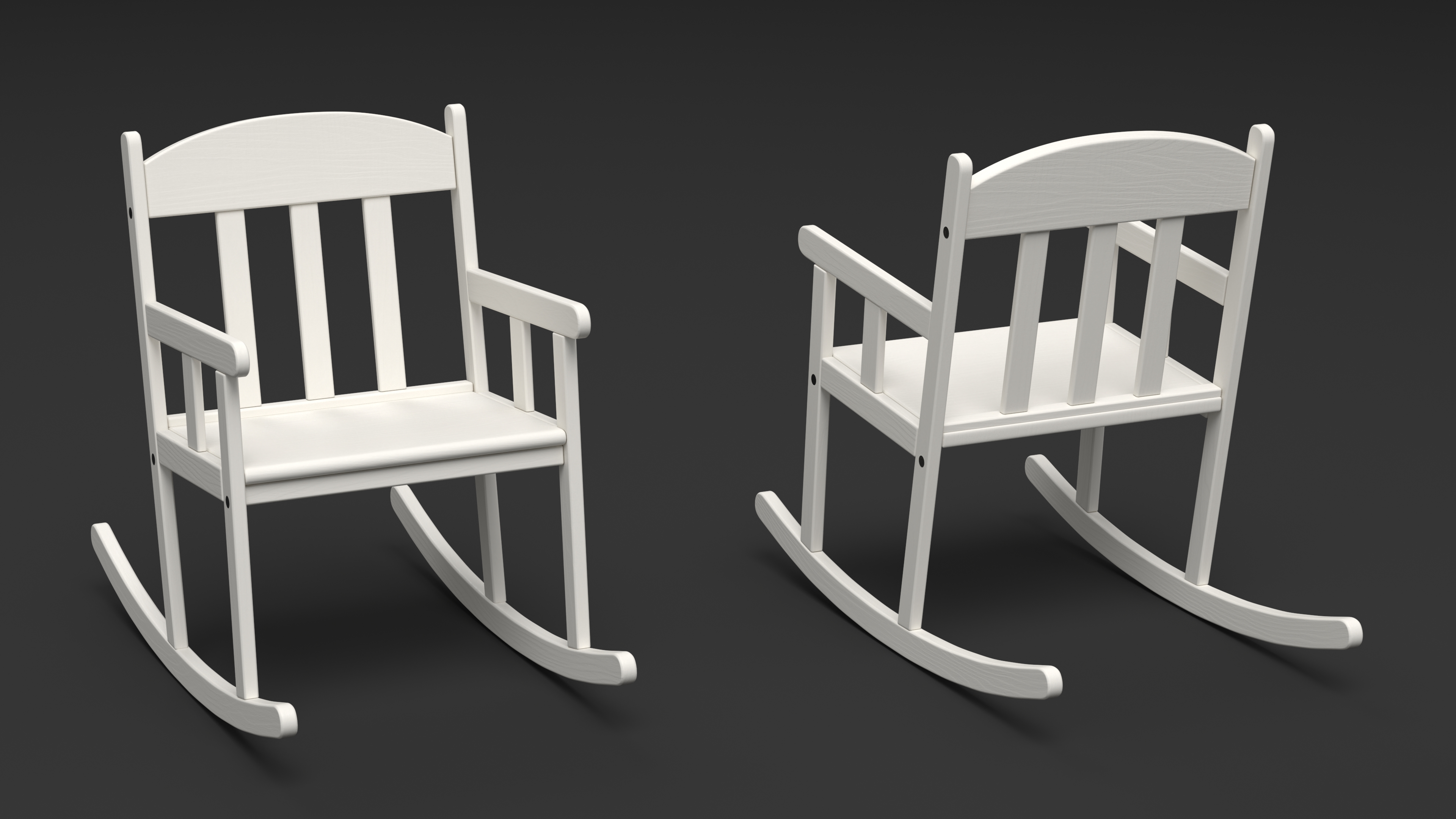 3D model Rocking Chair for Children Room IKEA SUNDVIK White