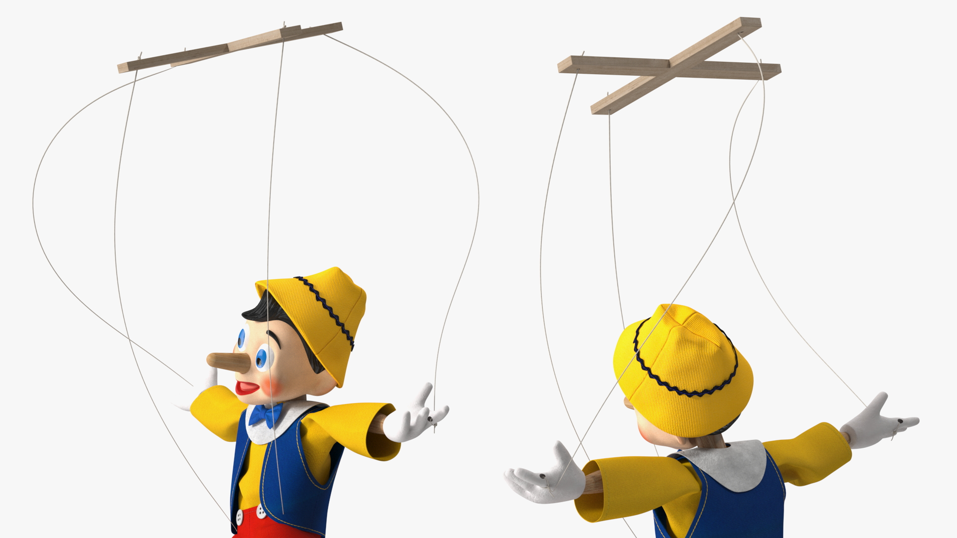 3D Dancing Pinocchio Wooden String Puppet model