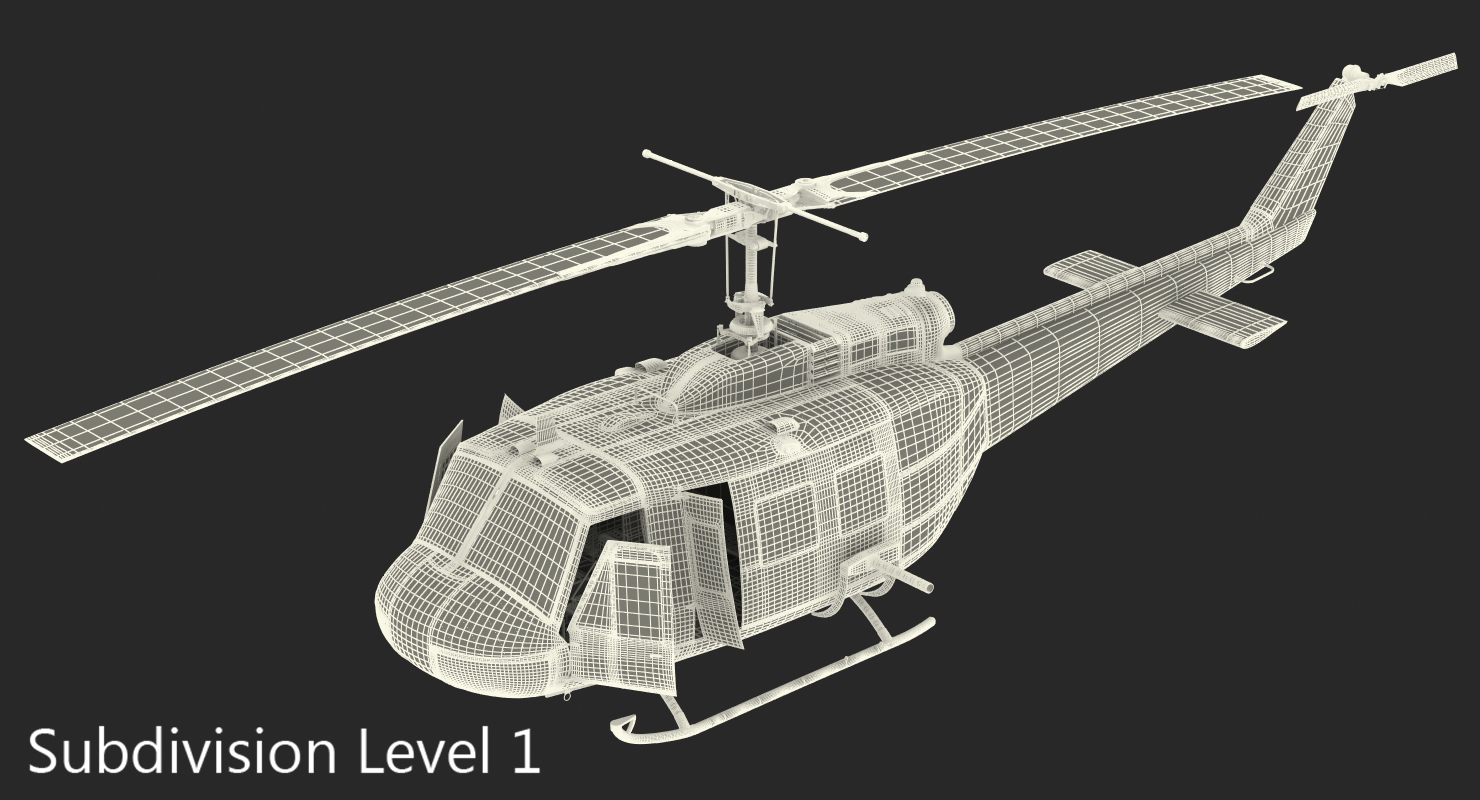 Air Medical Helicopter Bell Model 212 3D