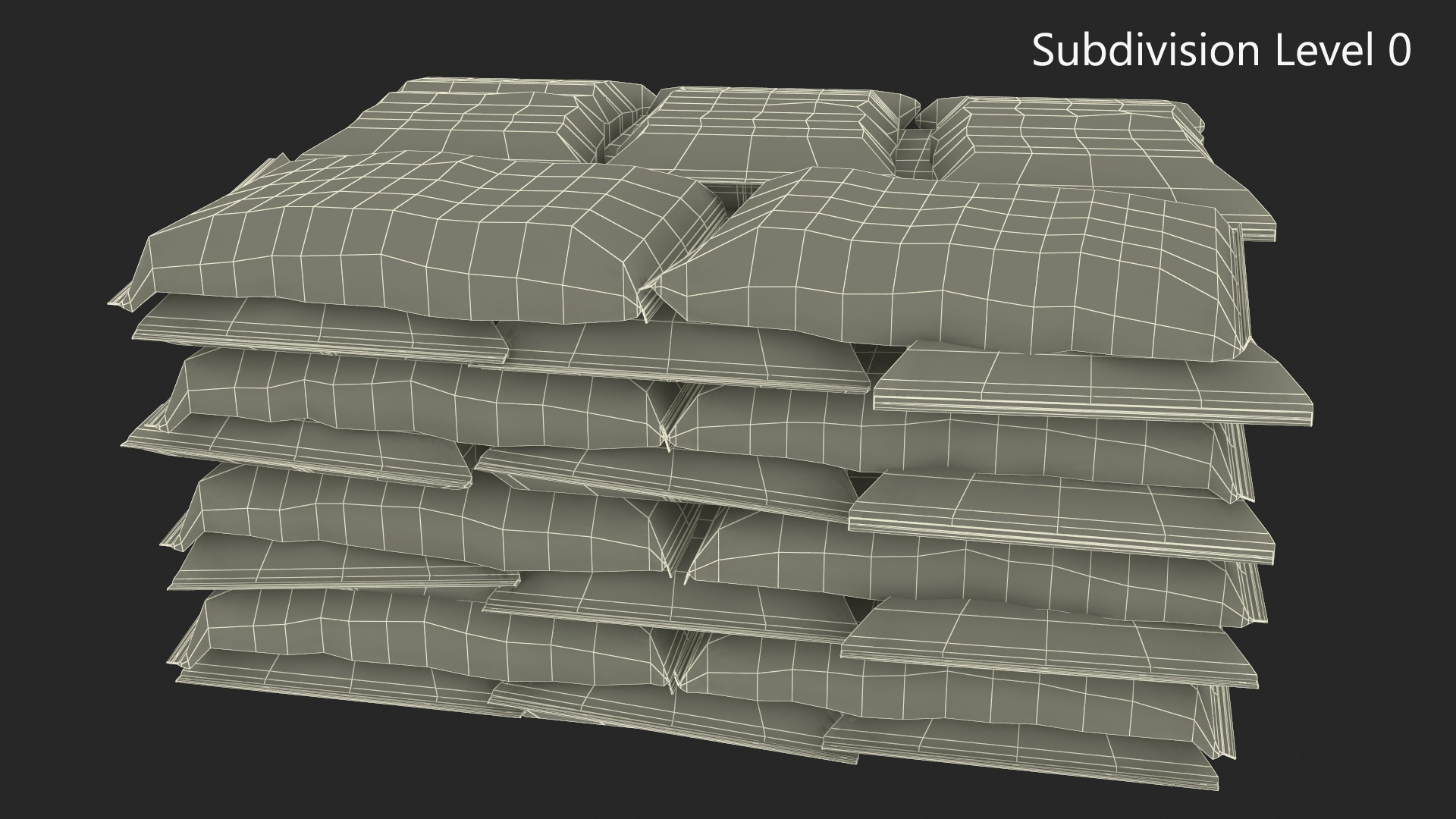 Stacked Cement Bags 3D model