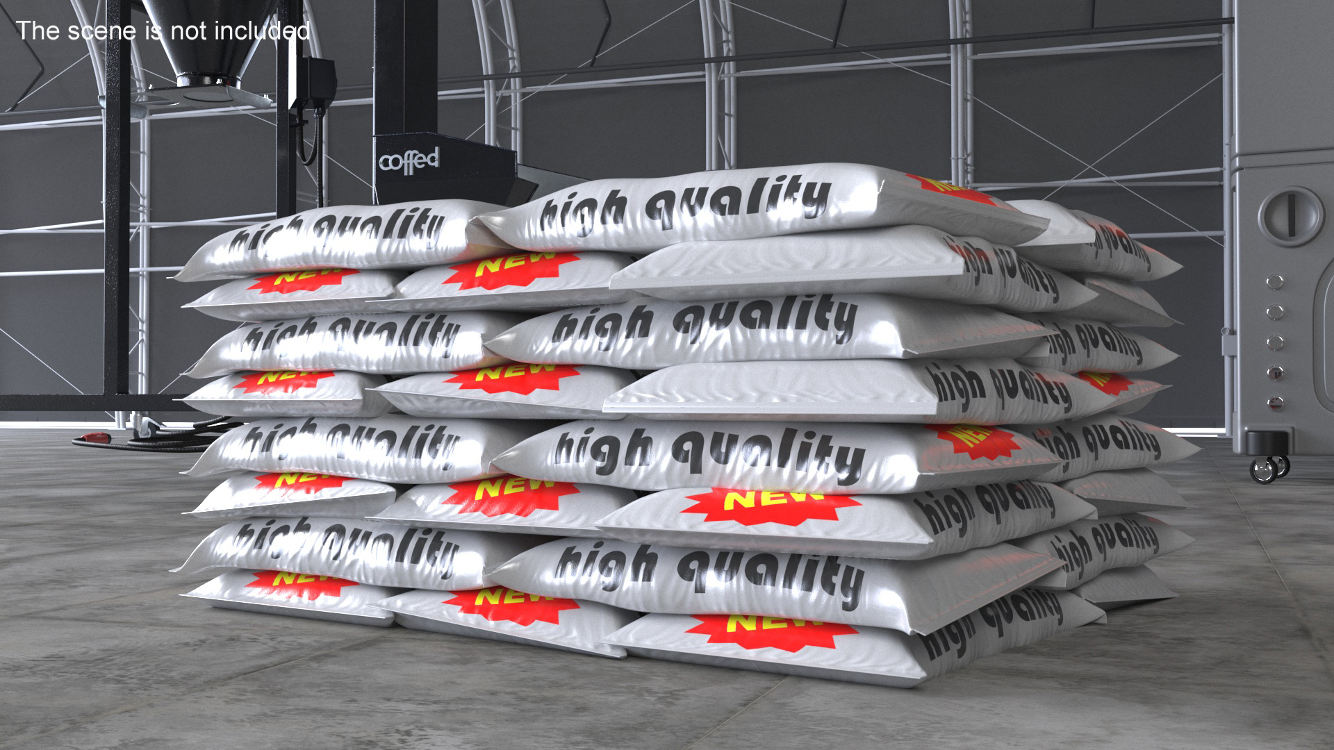 Stacked Cement Bags 3D model