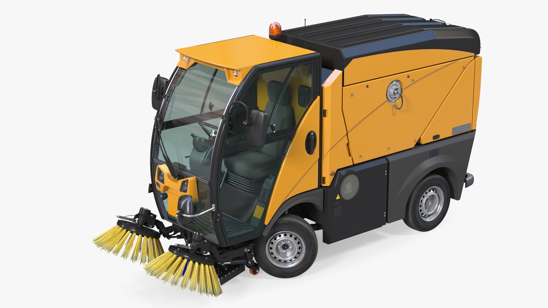 Compact Road Sweeper Rigged 3D