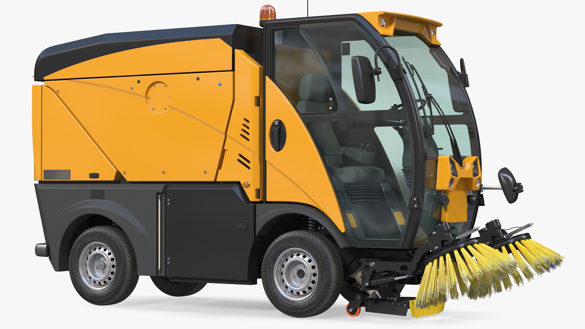 Compact Road Sweeper Rigged 3D