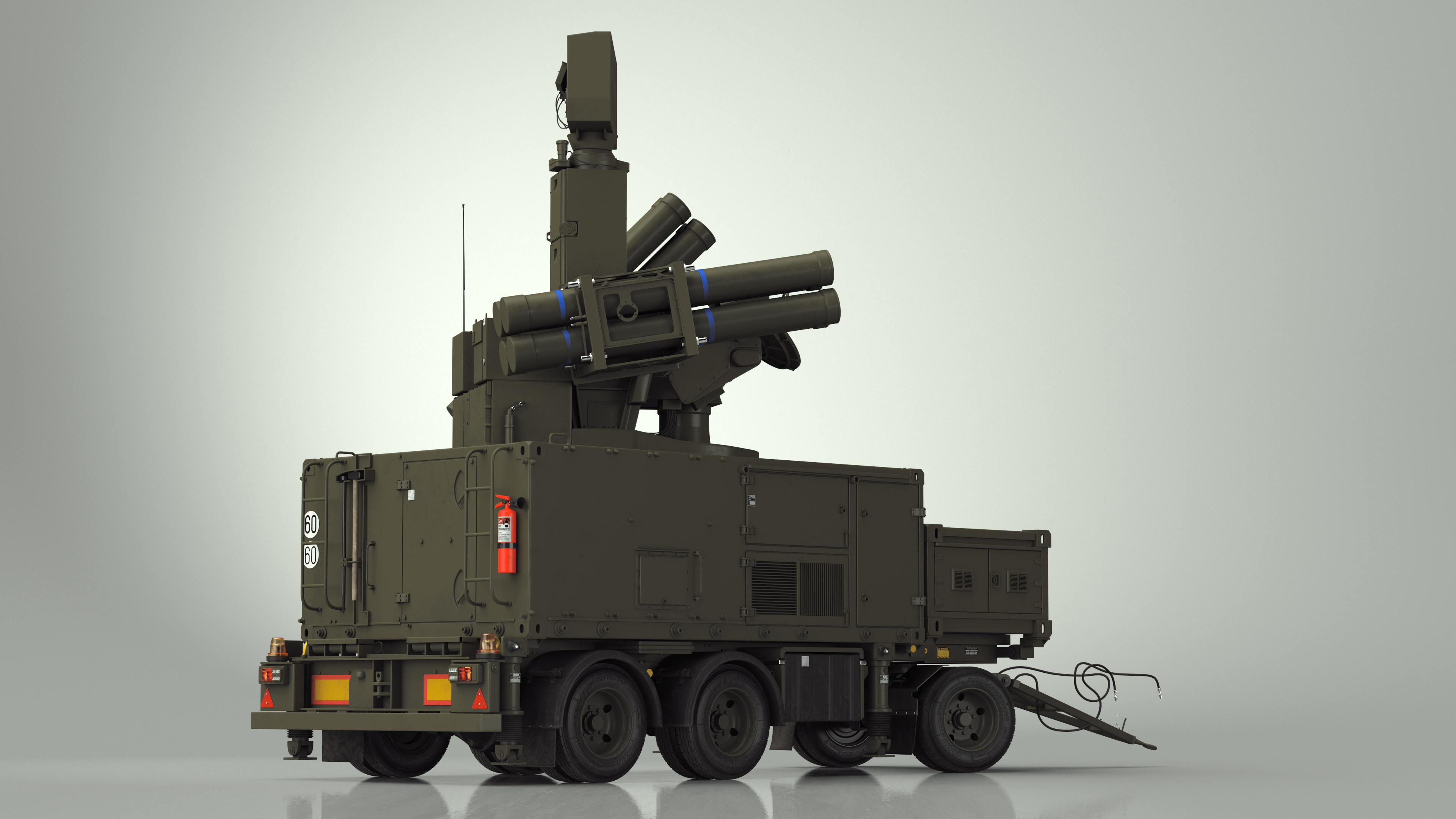 3D Crotale NG Air Defense Missile System Rigged for Maya model