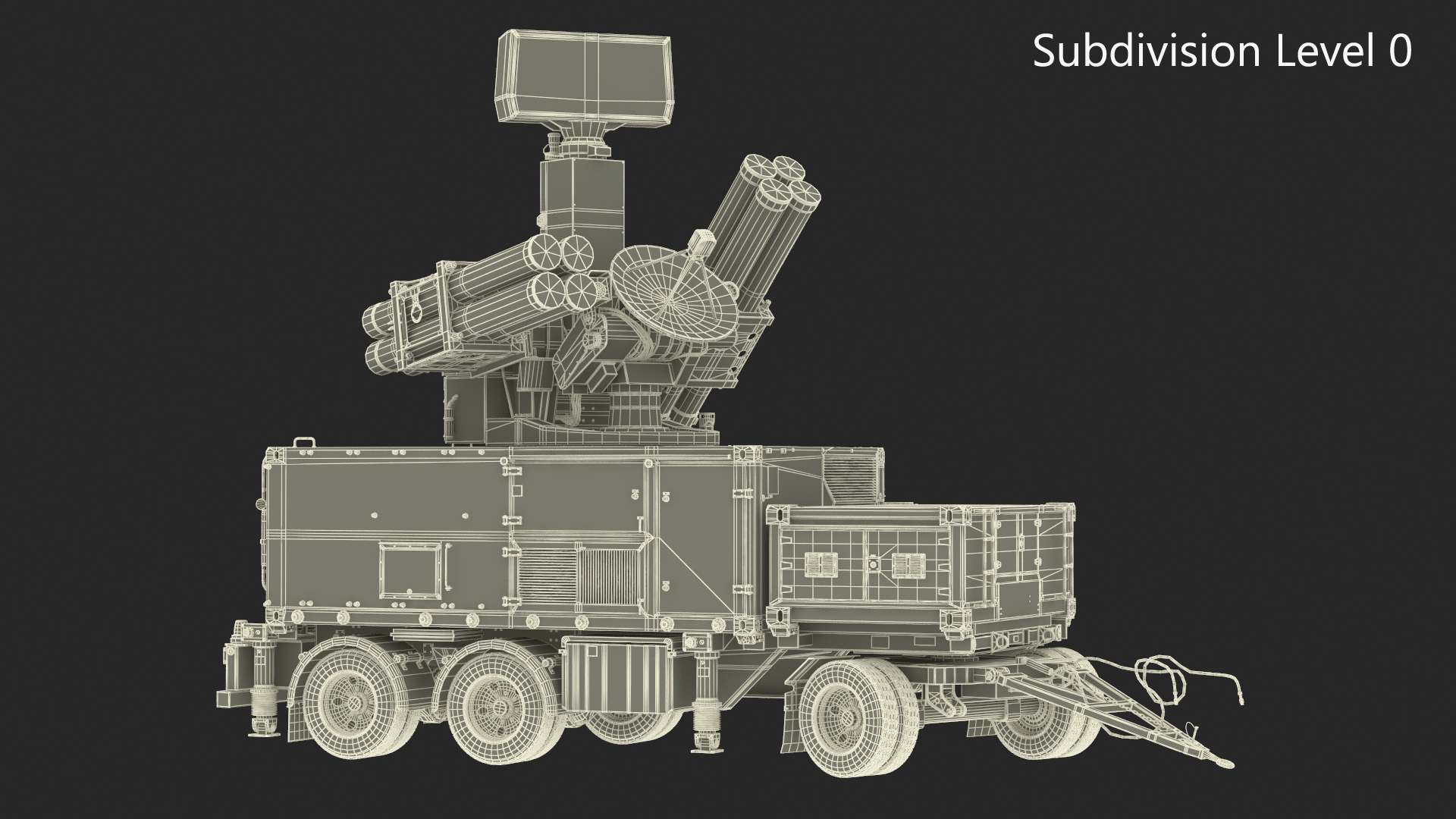 3D Crotale NG Air Defense Missile System Rigged for Maya model