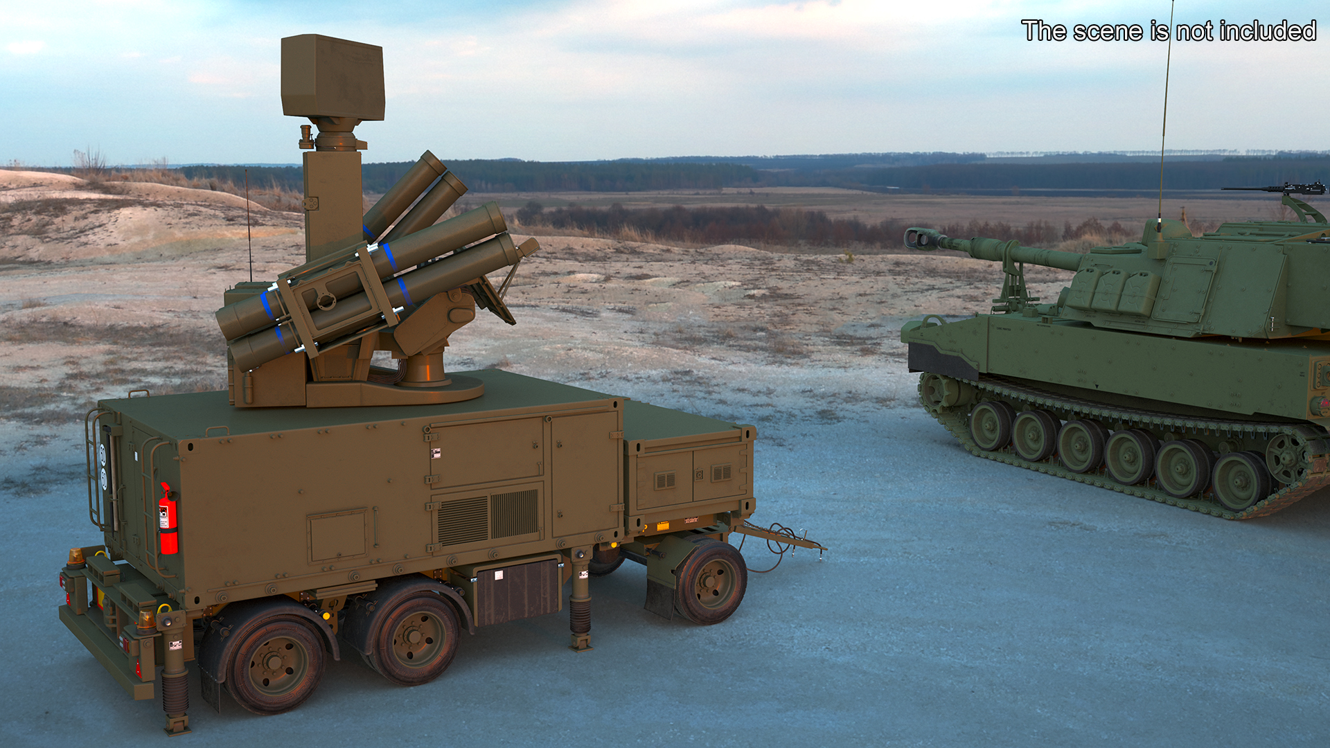 3D Crotale NG Air Defense Missile System Rigged for Maya model