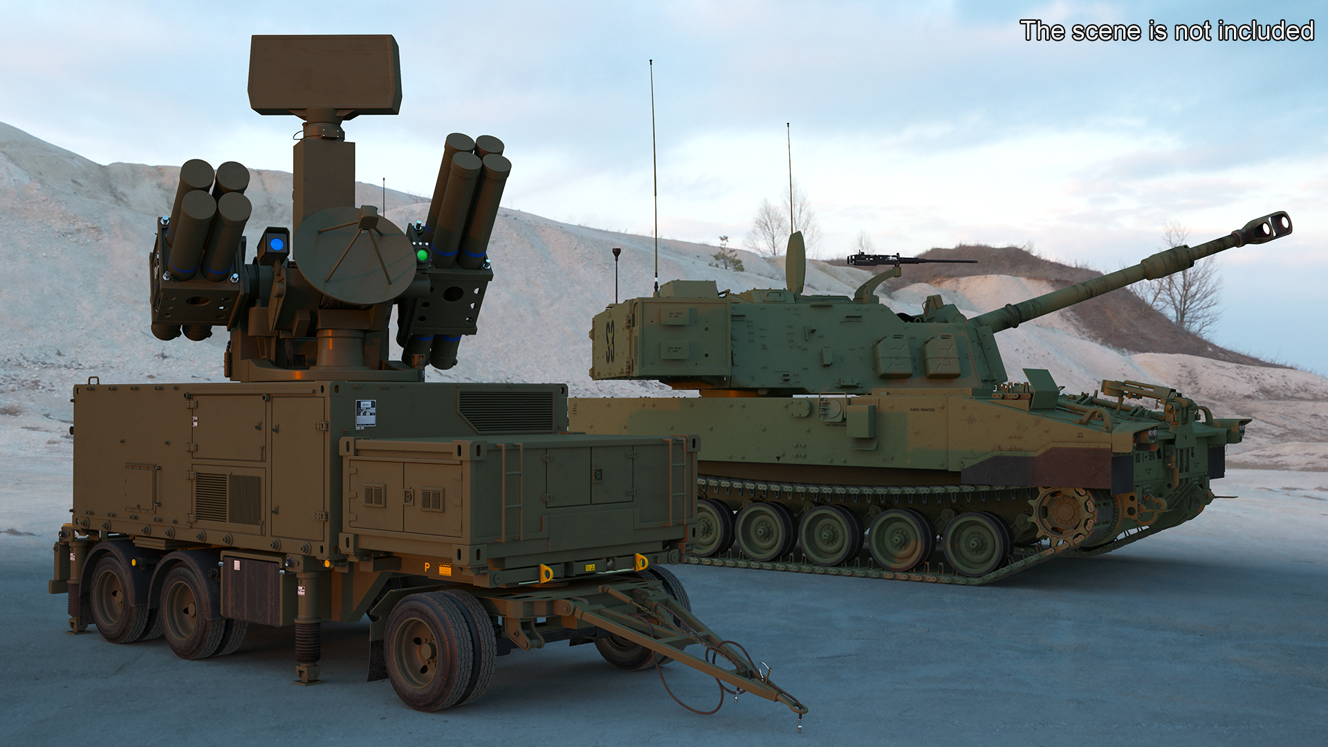 3D Crotale NG Air Defense Missile System Rigged for Maya model