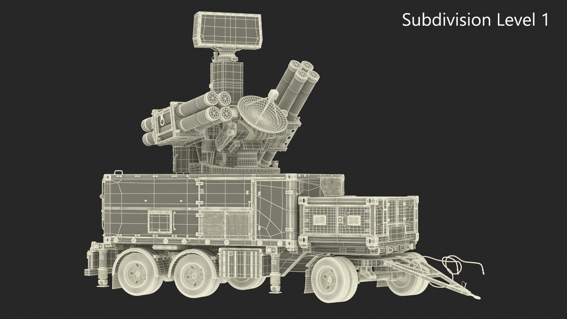 3D Crotale NG Air Defense Missile System Rigged for Maya model