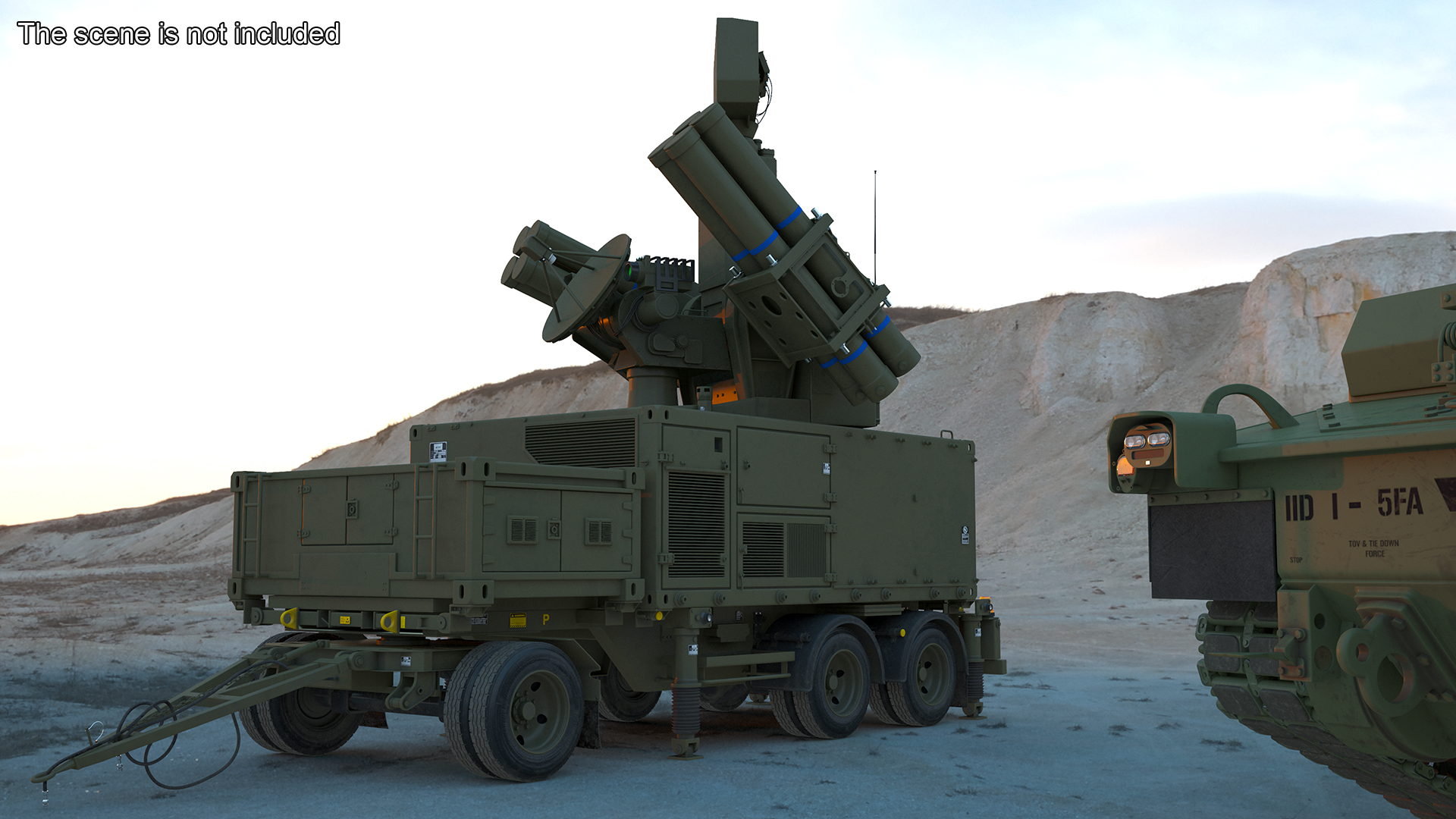 3D Crotale NG Air Defense Missile System Rigged for Maya model