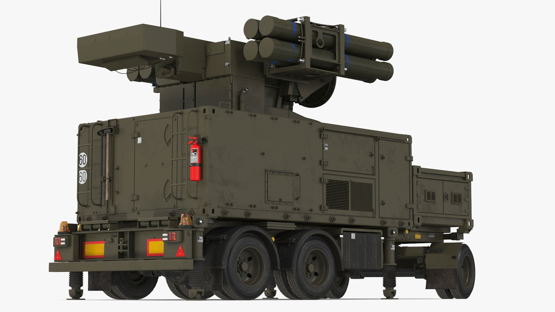 3D Crotale NG Air Defense Missile System Rigged for Maya model