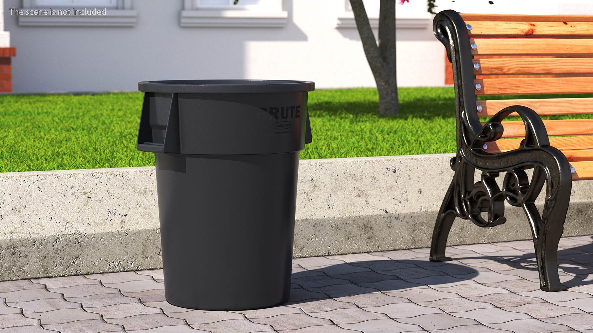 3D Rubbermaid Brute Commercial Trash Can Black model