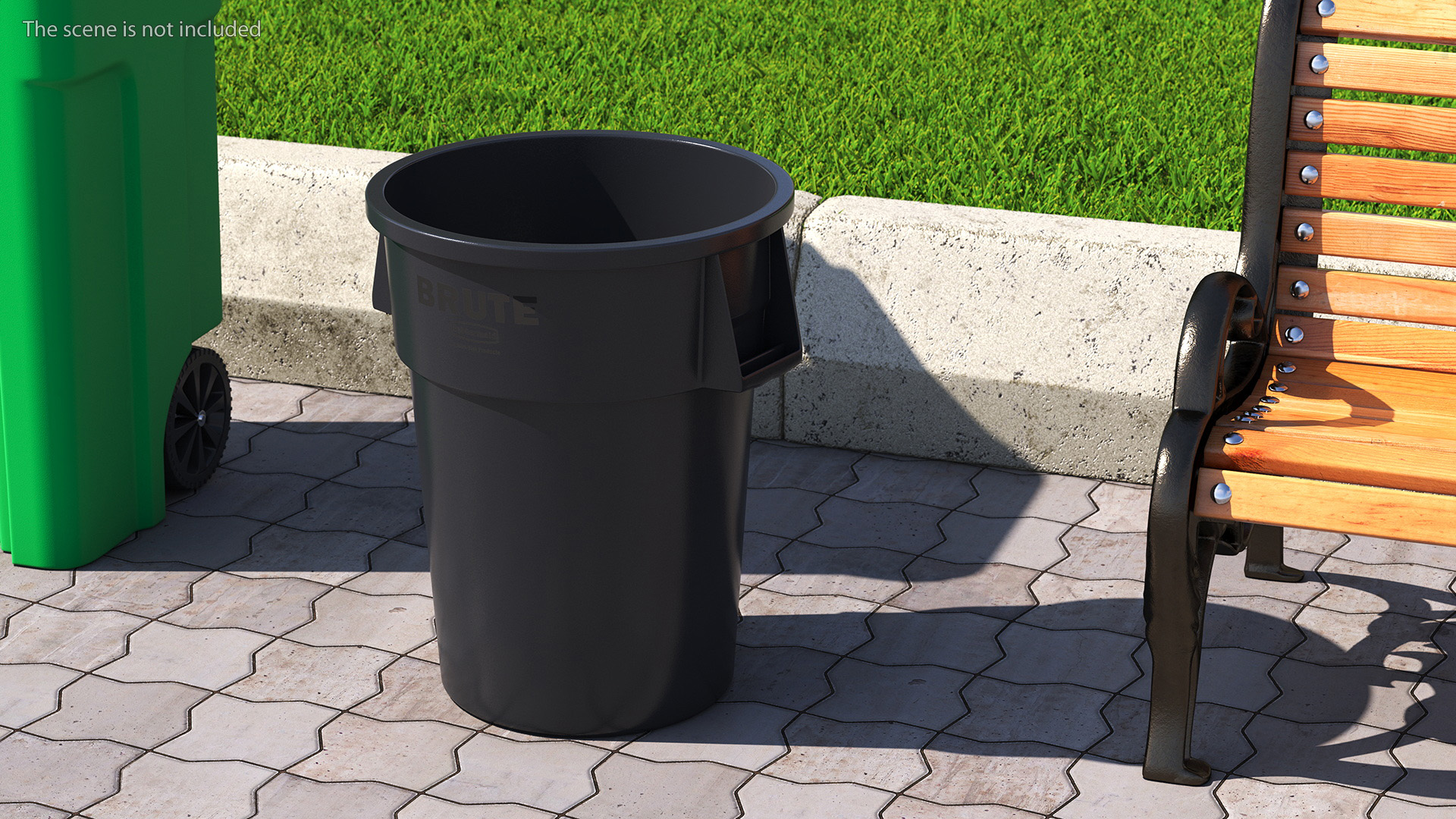 3D Rubbermaid Brute Commercial Trash Can Black model