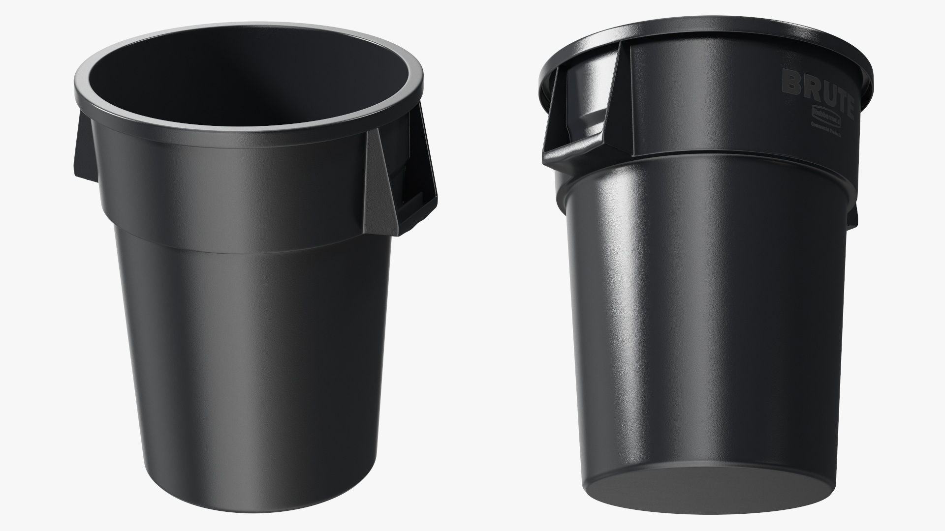 3D Rubbermaid Brute Commercial Trash Can Black model