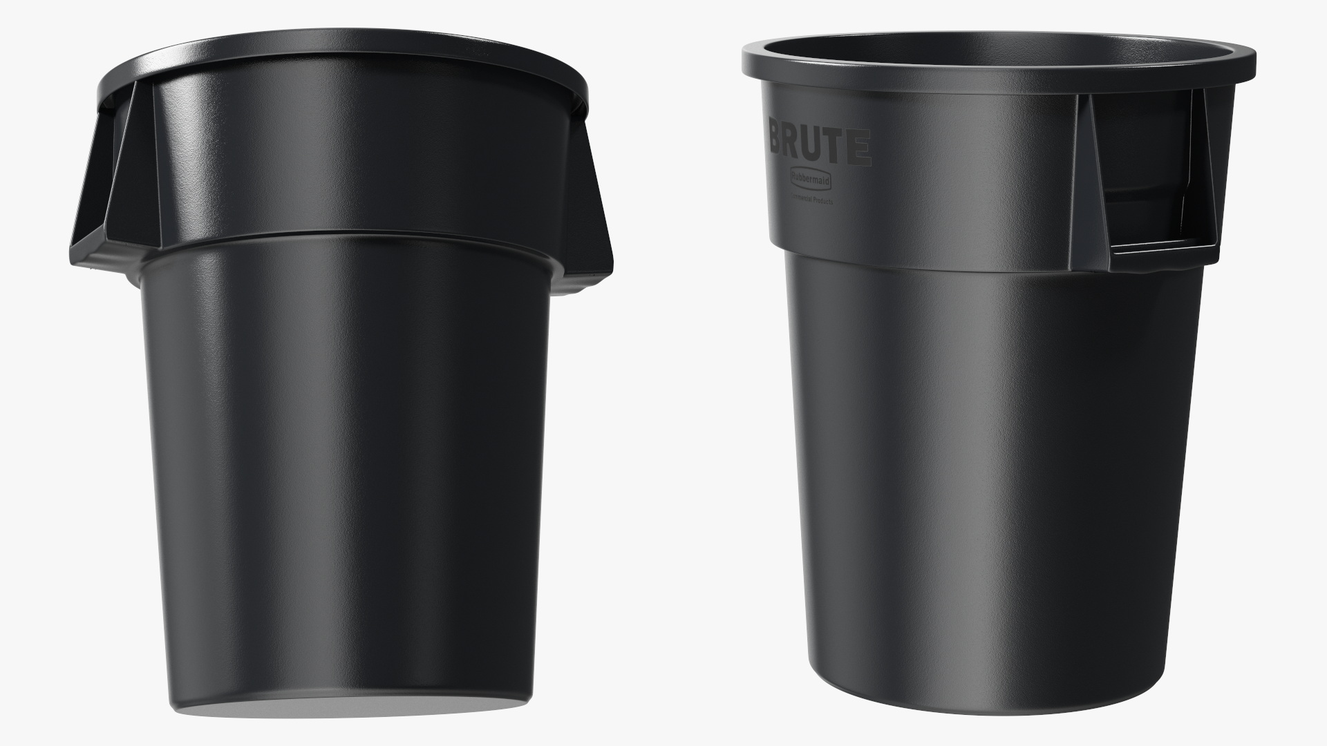 3D Rubbermaid Brute Commercial Trash Can Black model