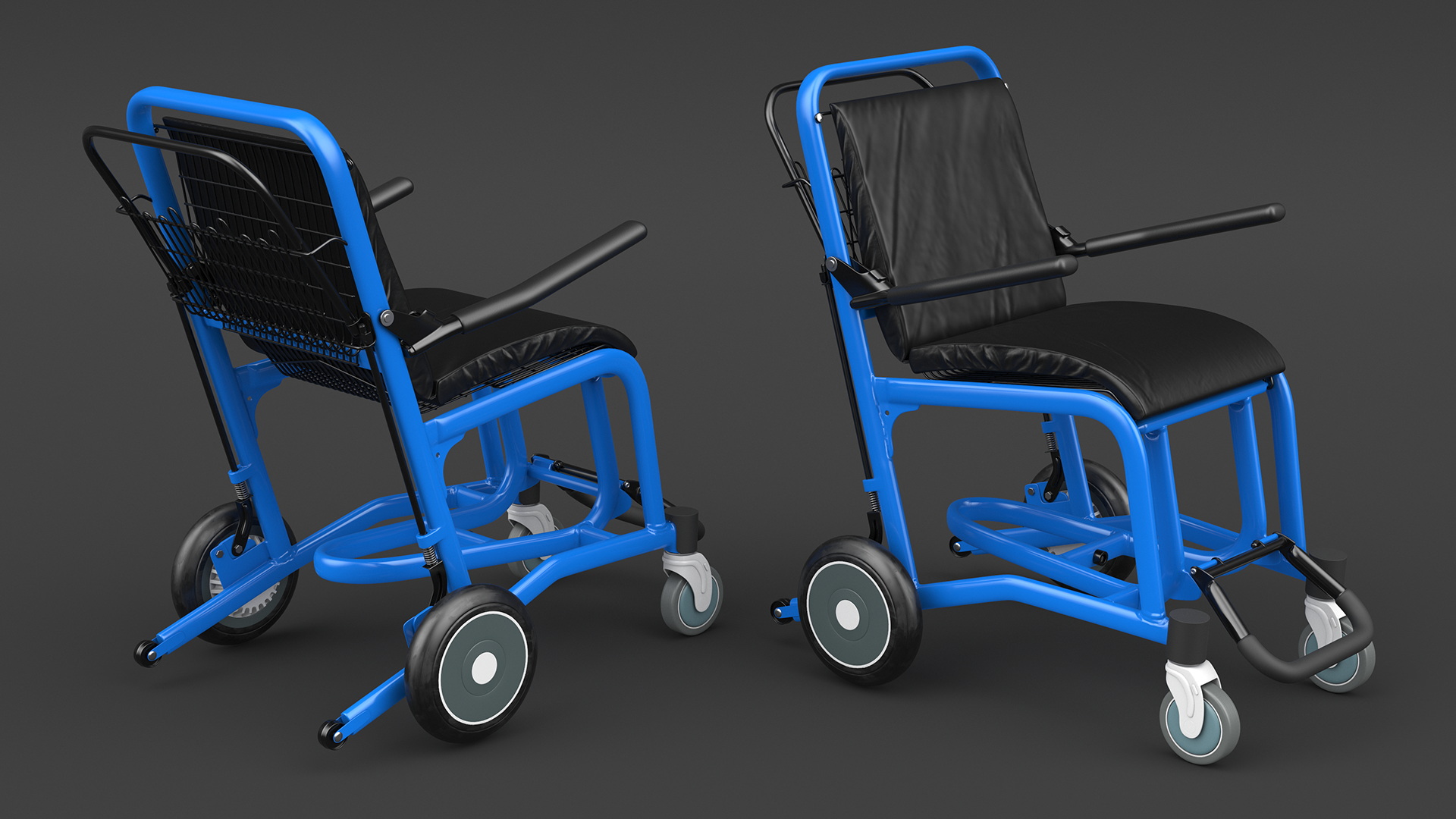 3D Airport Wheelchair Blue model