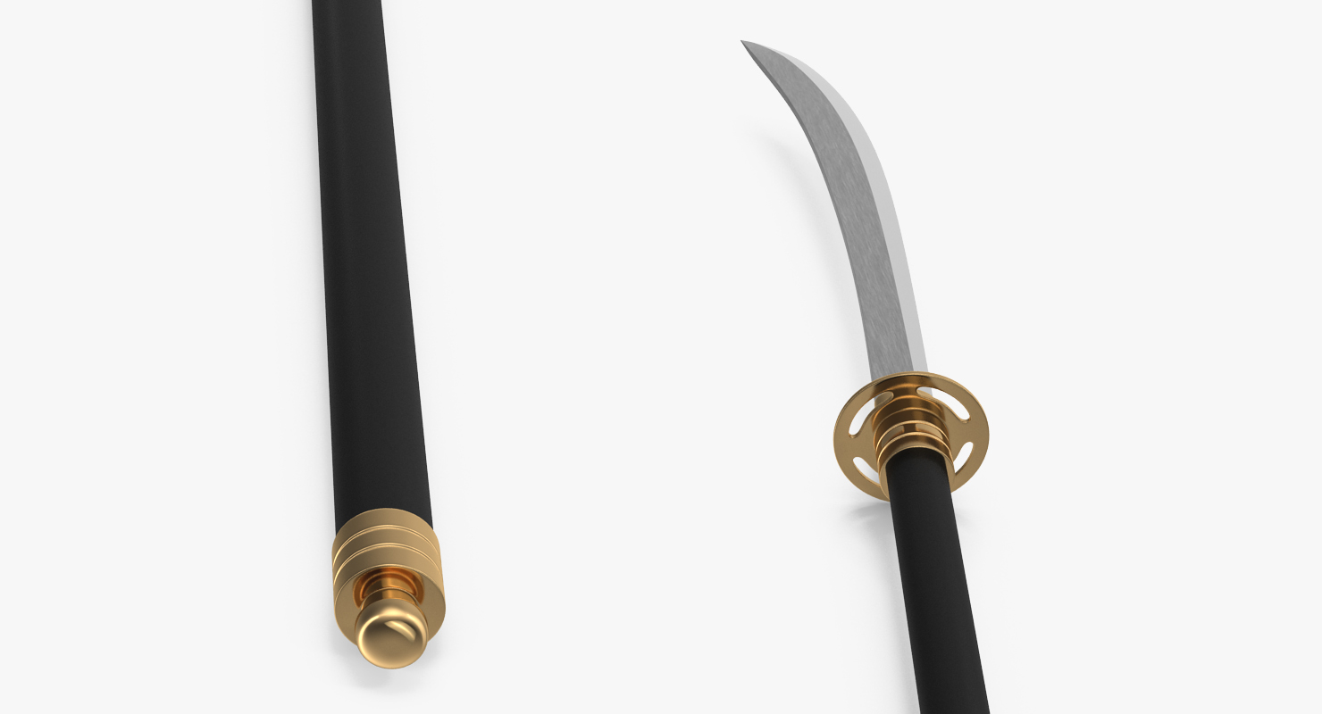 Naginata Japanese Pole Weapon 3D model